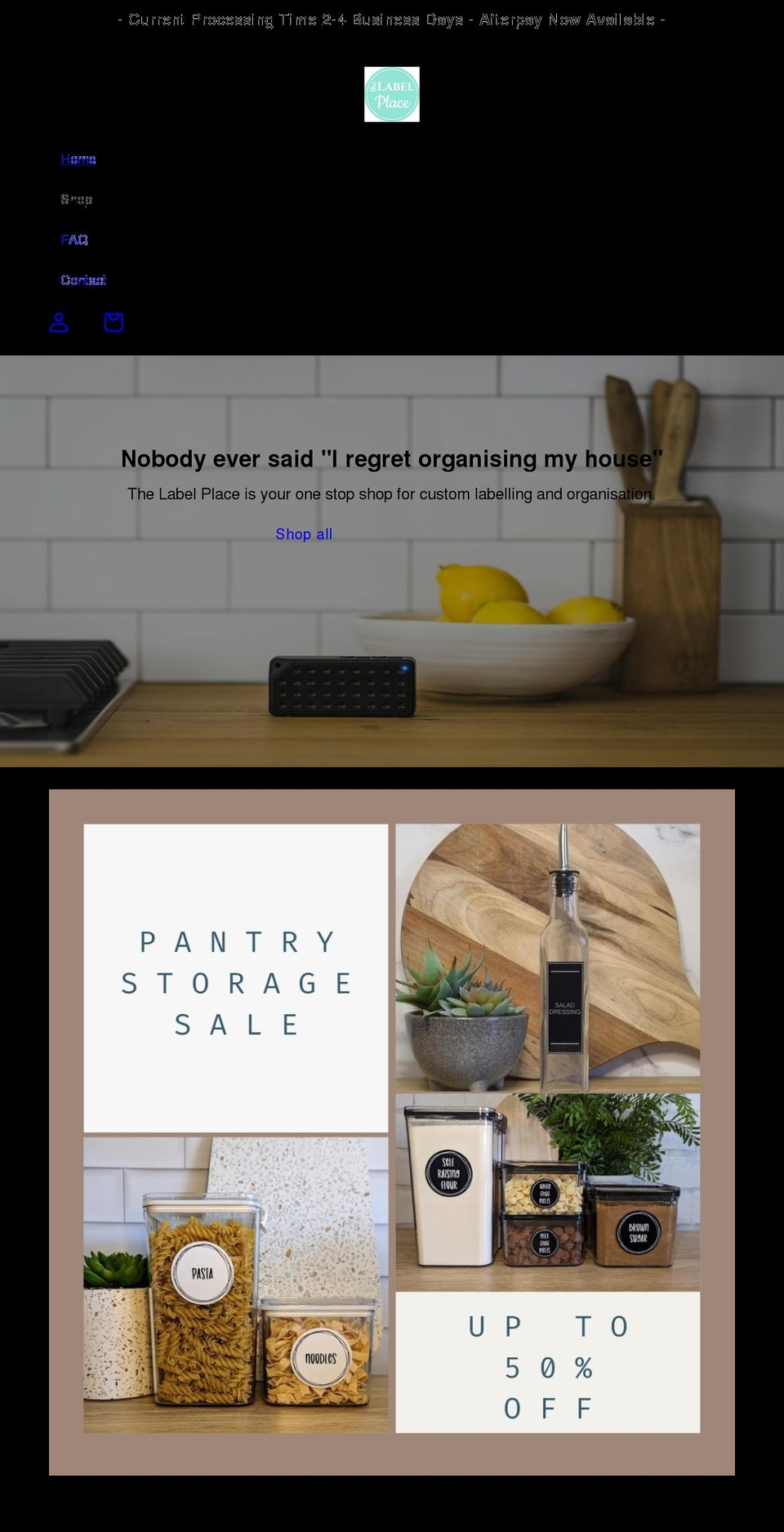 thelabelplace.com.au shopify website screenshot
