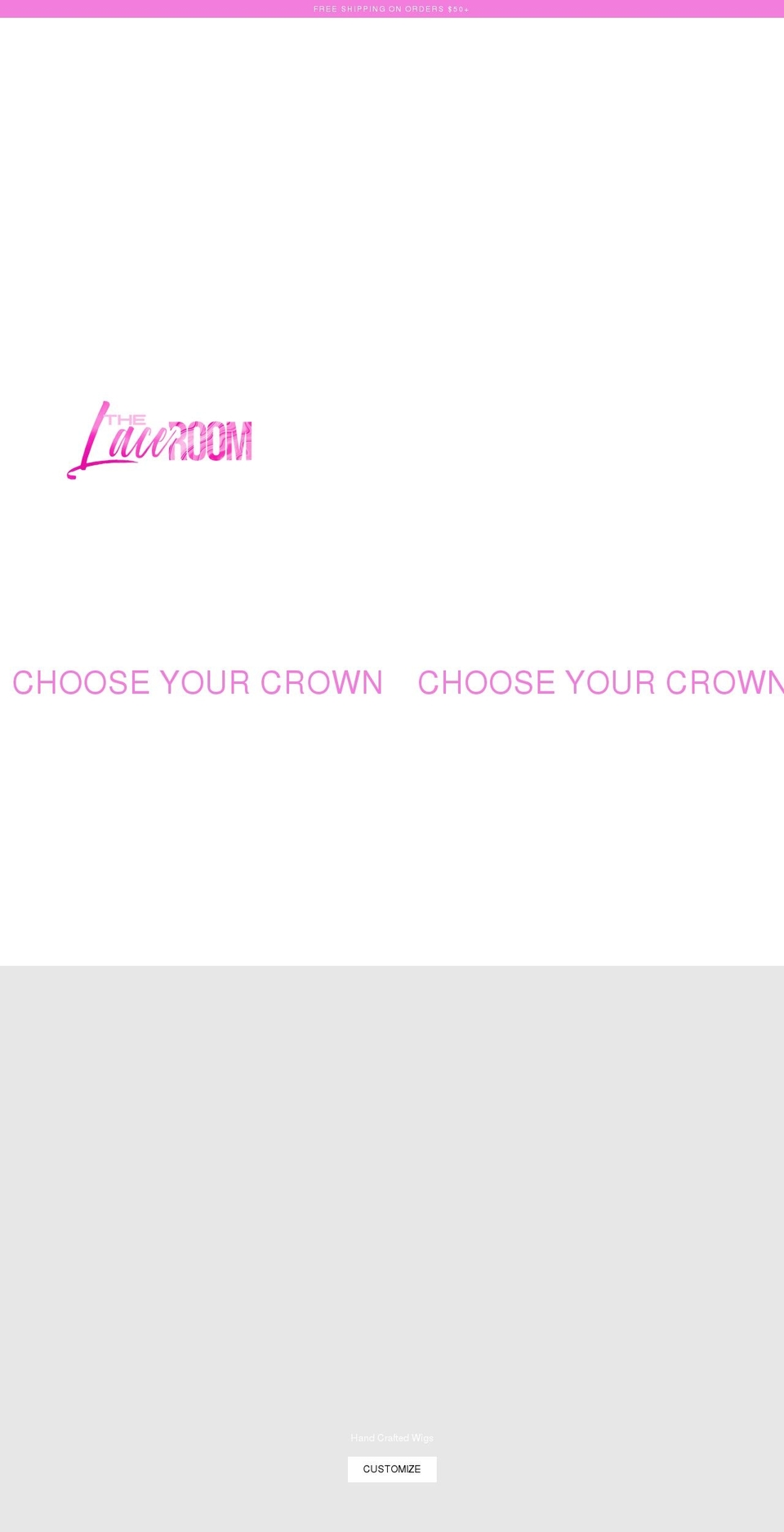 thelaceroom.org shopify website screenshot