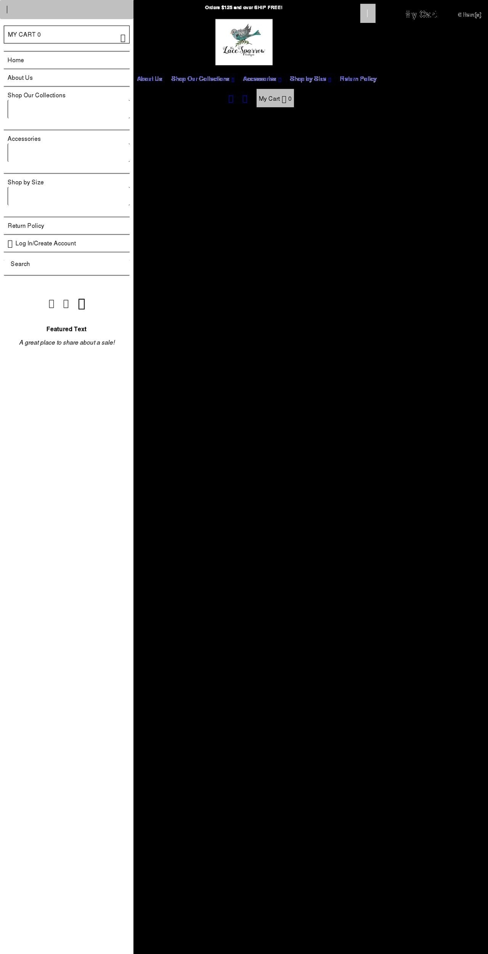 thelacesparrow.com shopify website screenshot