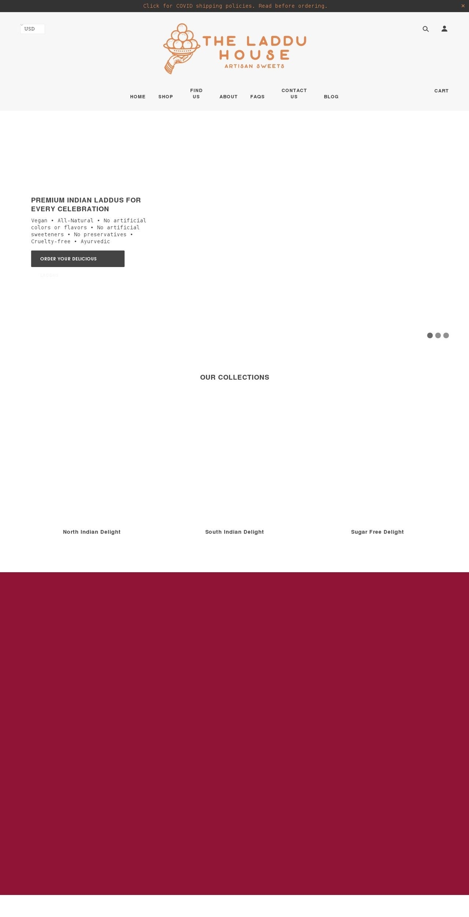 theladduhouse.com shopify website screenshot