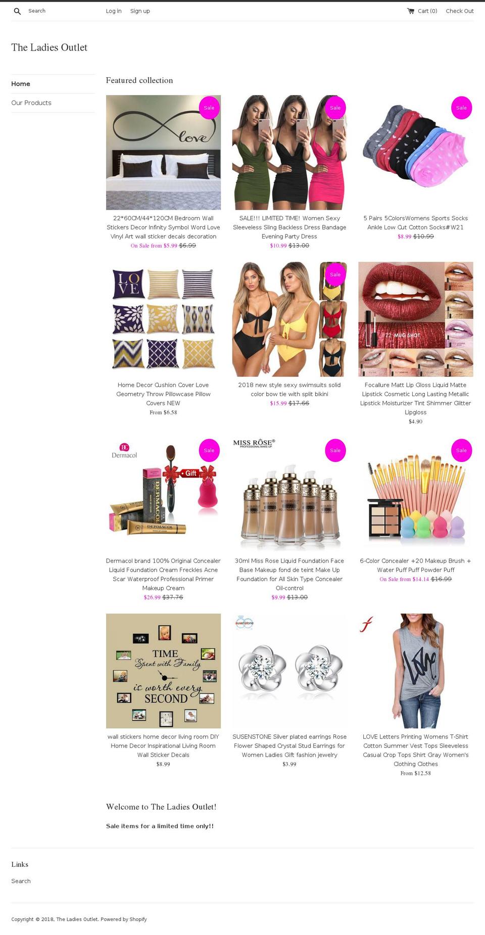 theladiesoutlet.com — Shopify storefront screenshot