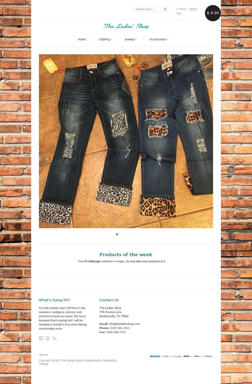 theladiesshop.com shopify website screenshot