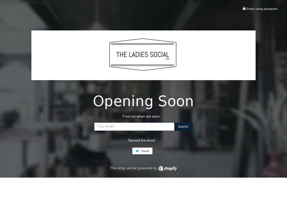 theladiessocial.com — Shopify storefront screenshot