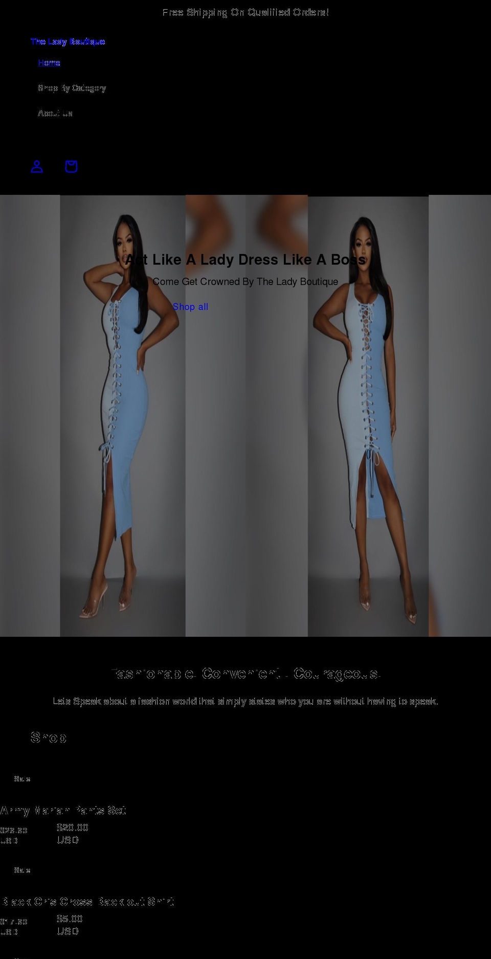 thelady-boutique.com shopify website screenshot