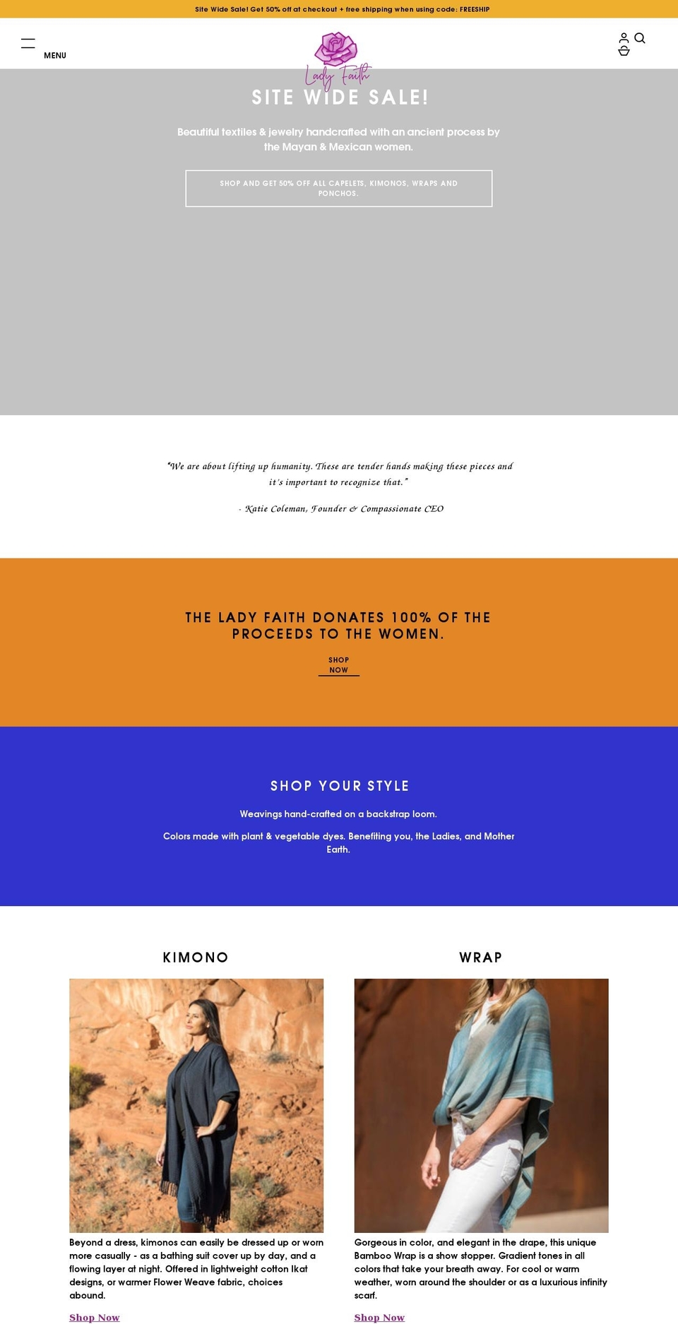 theladyfaith.com shopify website screenshot