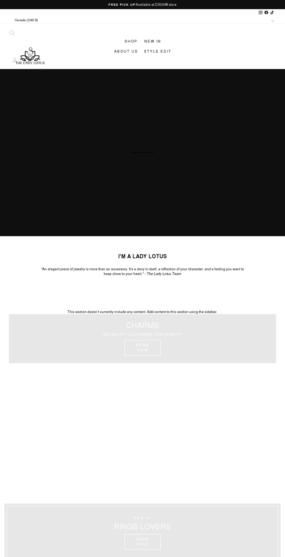 theladylotus.com shopify website screenshot