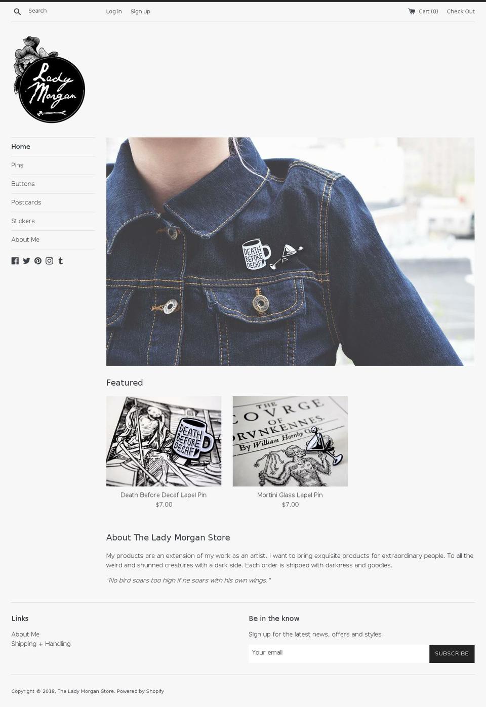theladymorganstore.com — Shopify storefront screenshot