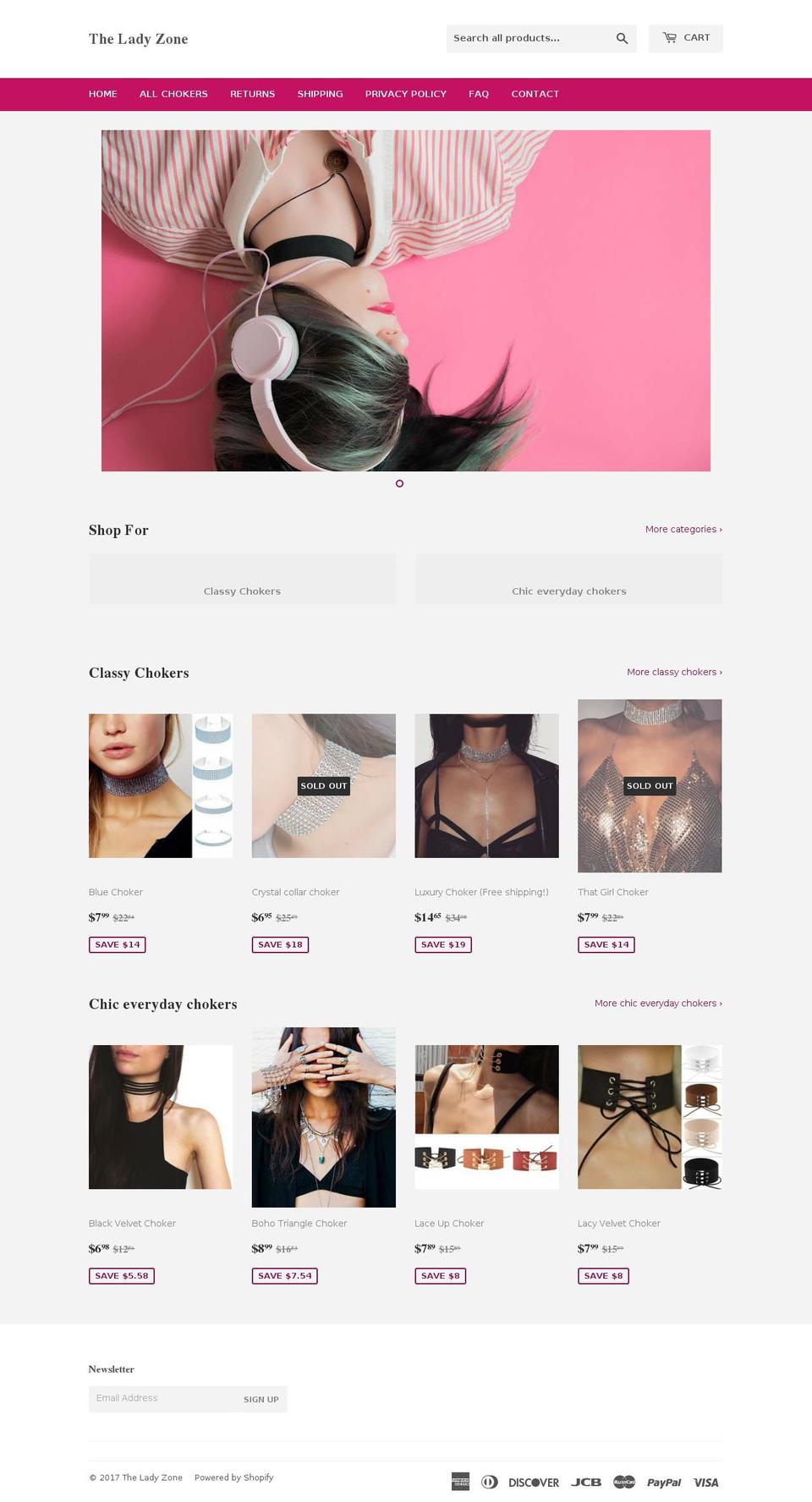theladyzone.com shopify website screenshot