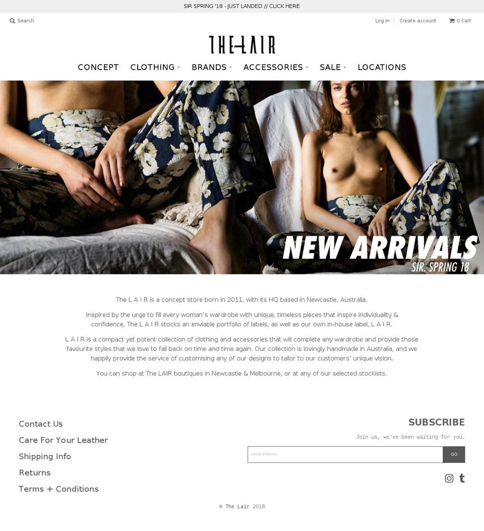 thelair.com.au shopify website screenshot