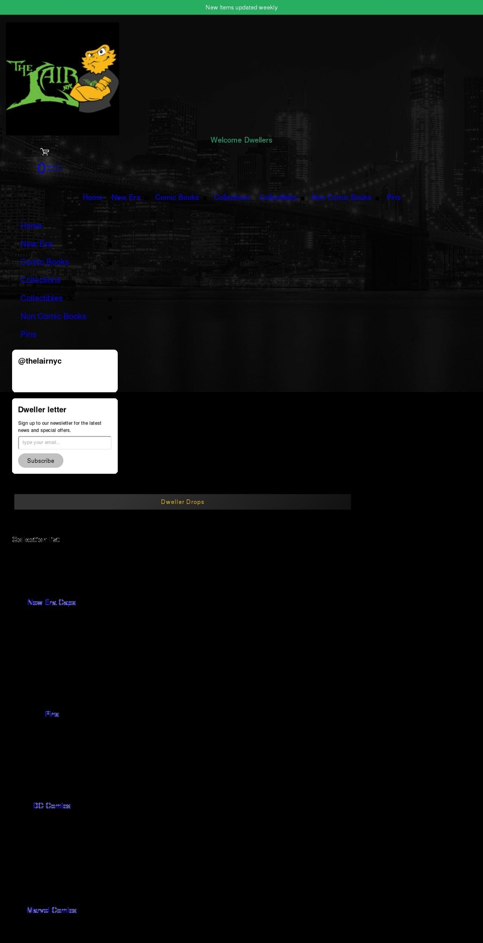 thelair.nyc shopify website screenshot