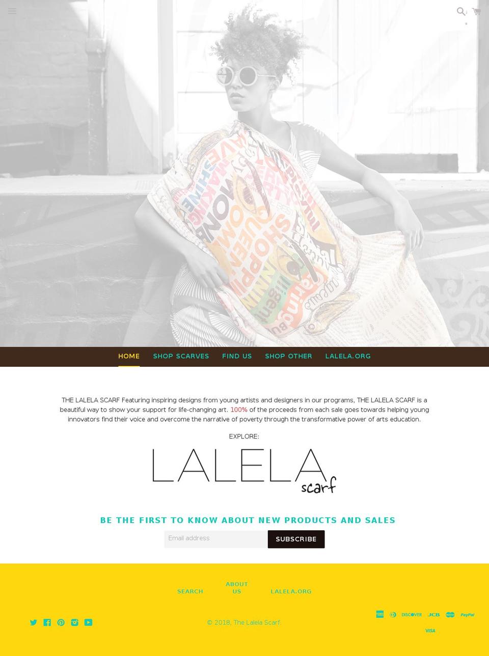 thelalelascarf.org shopify website screenshot