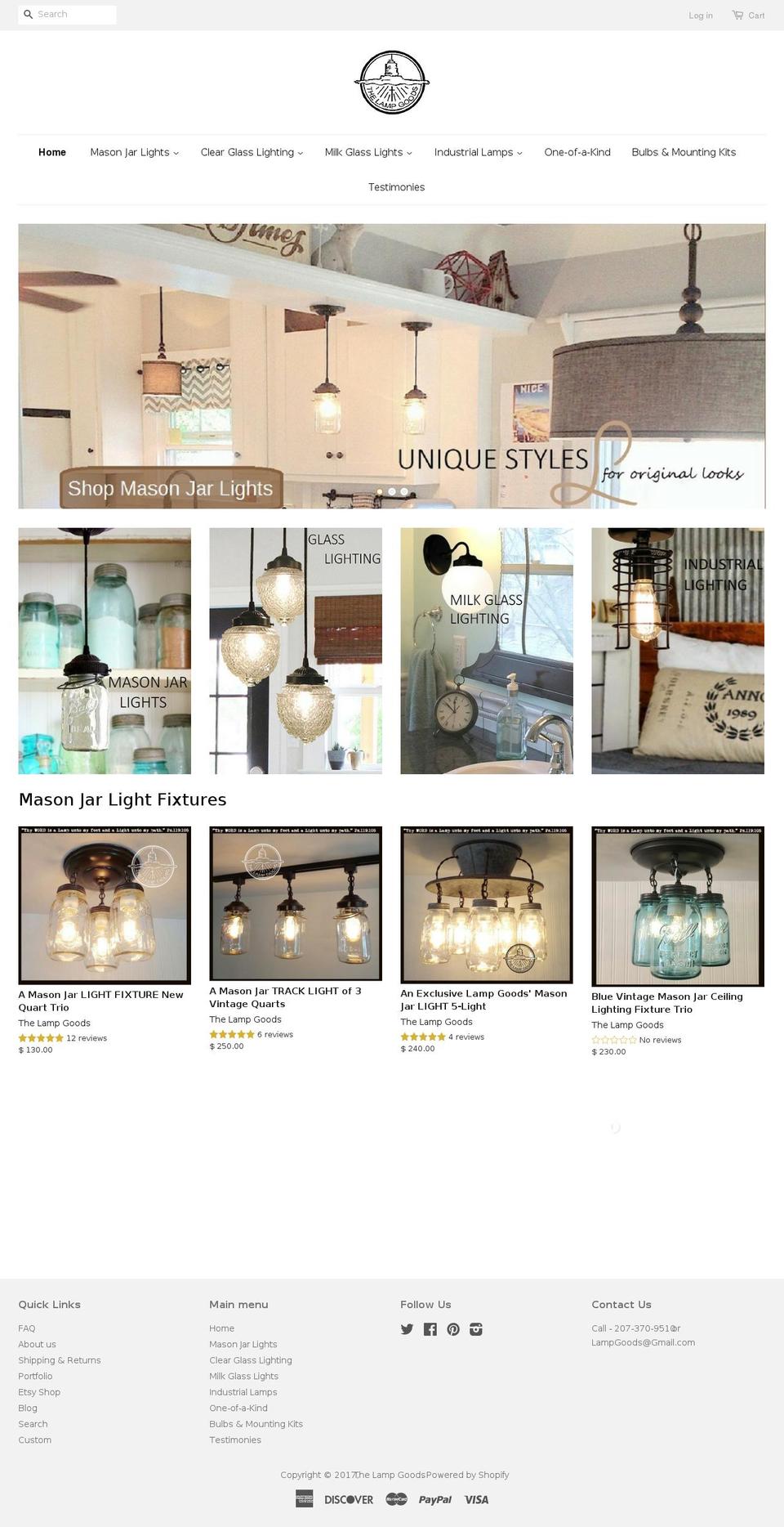 thelampgoods.com shopify website screenshot