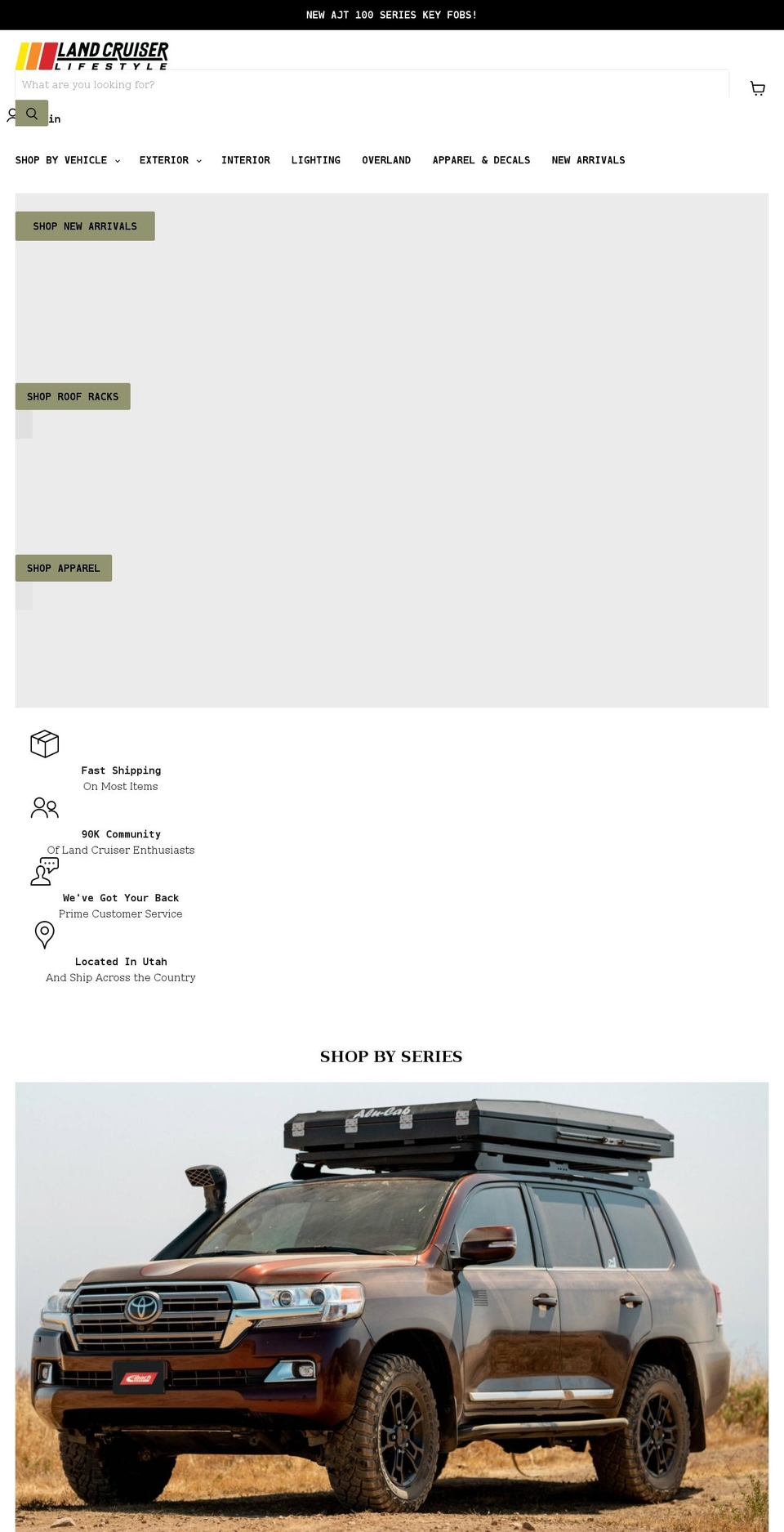 thelandcruiserlifestyle.com shopify website screenshot