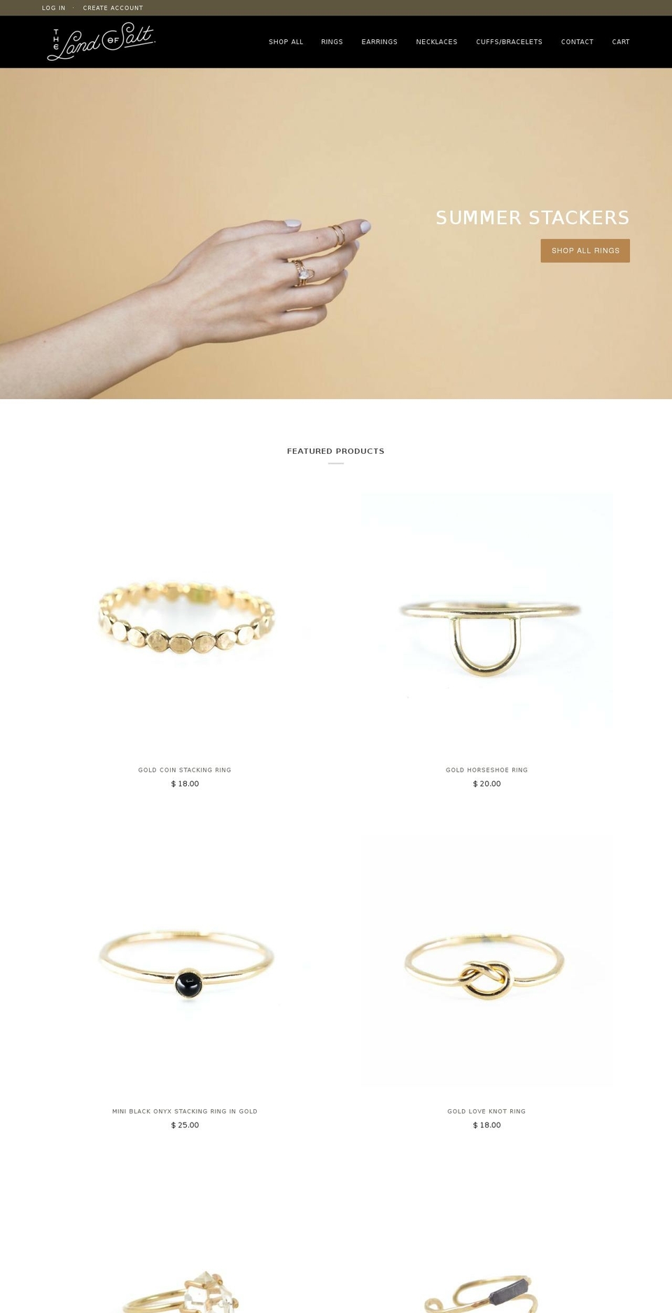 thelandofsalt.com shopify website screenshot