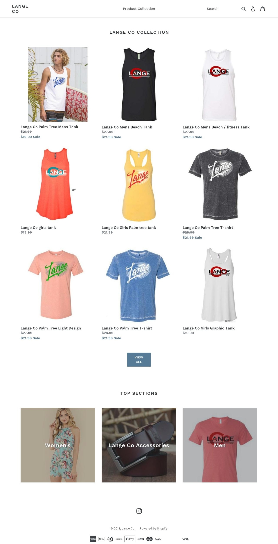 thelangeco.com — Shopify storefront screenshot
