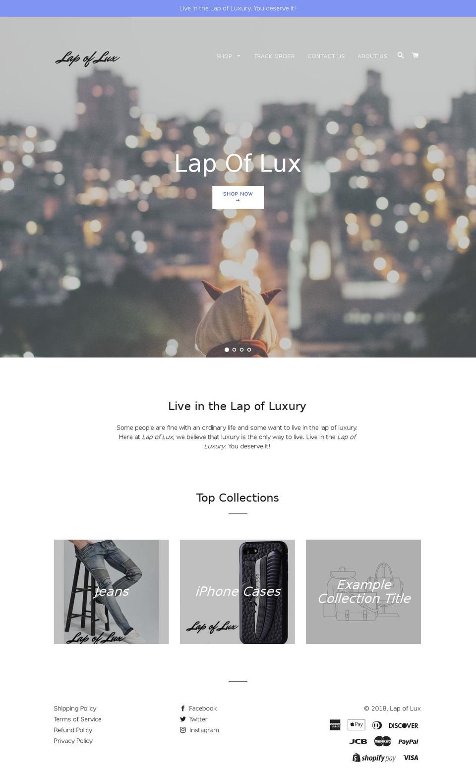 thelapoflux.com — Shopify storefront screenshot