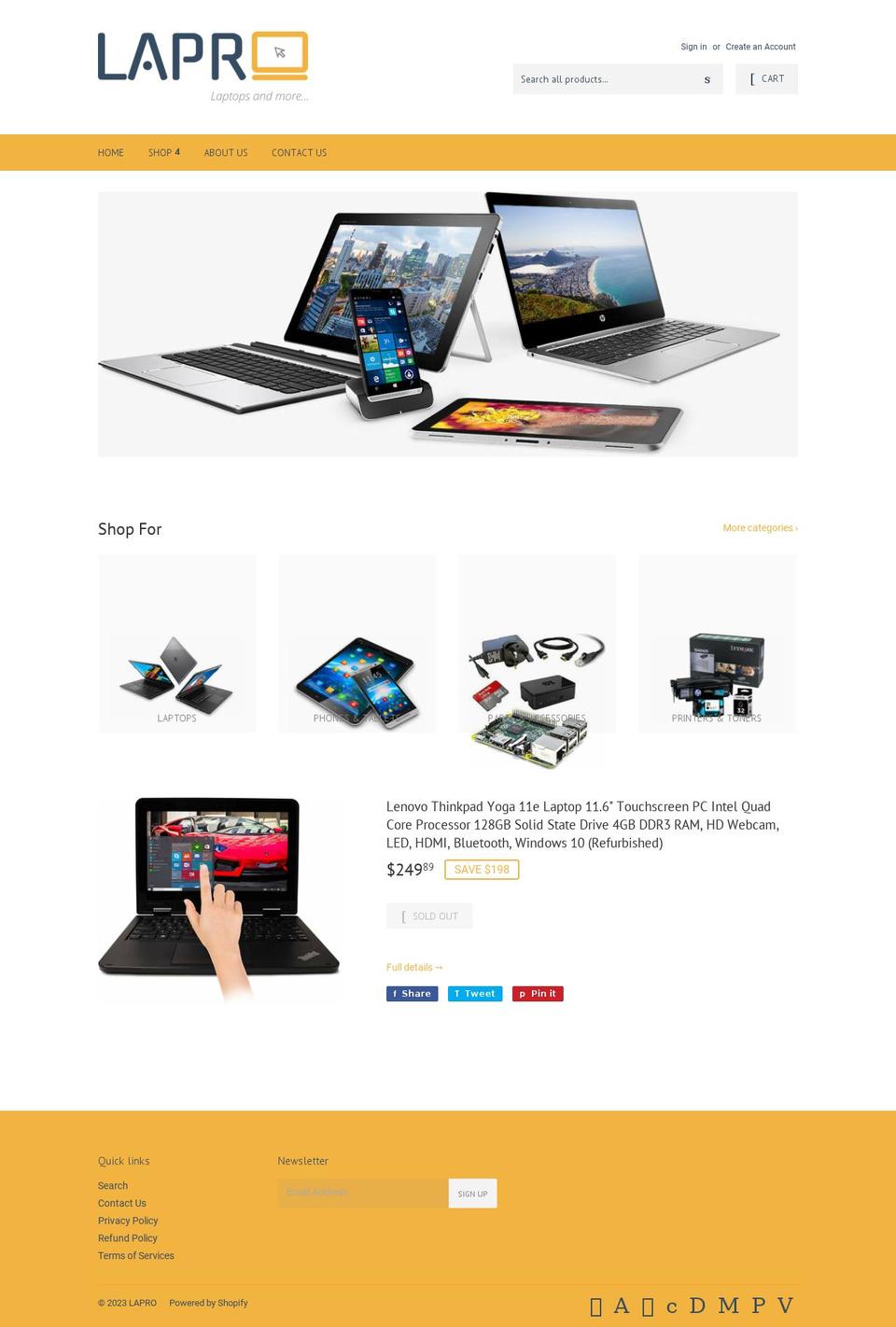 thelapro.com shopify website screenshot