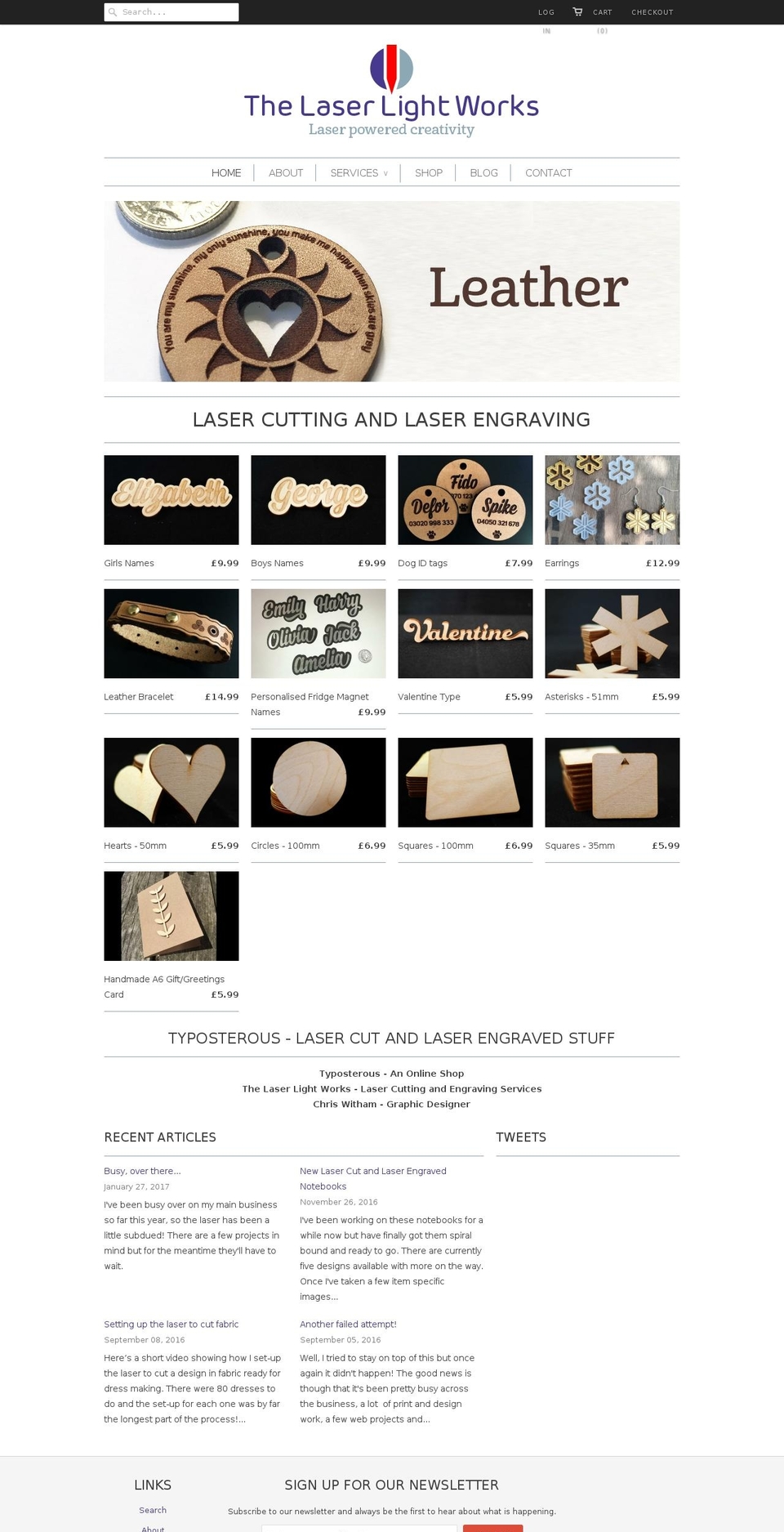 thelaserlightworks.com shopify website screenshot