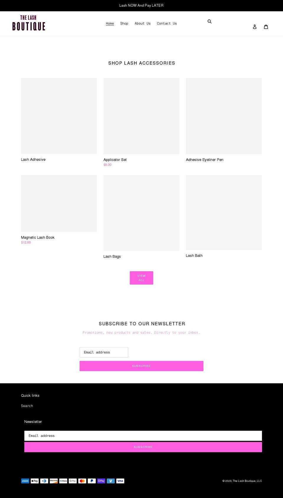 thelashboutiquesc.com shopify website screenshot