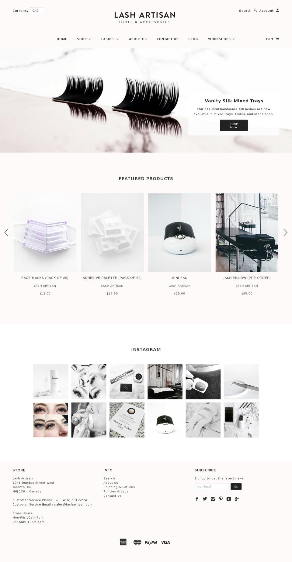 thelashcellar.com shopify website screenshot