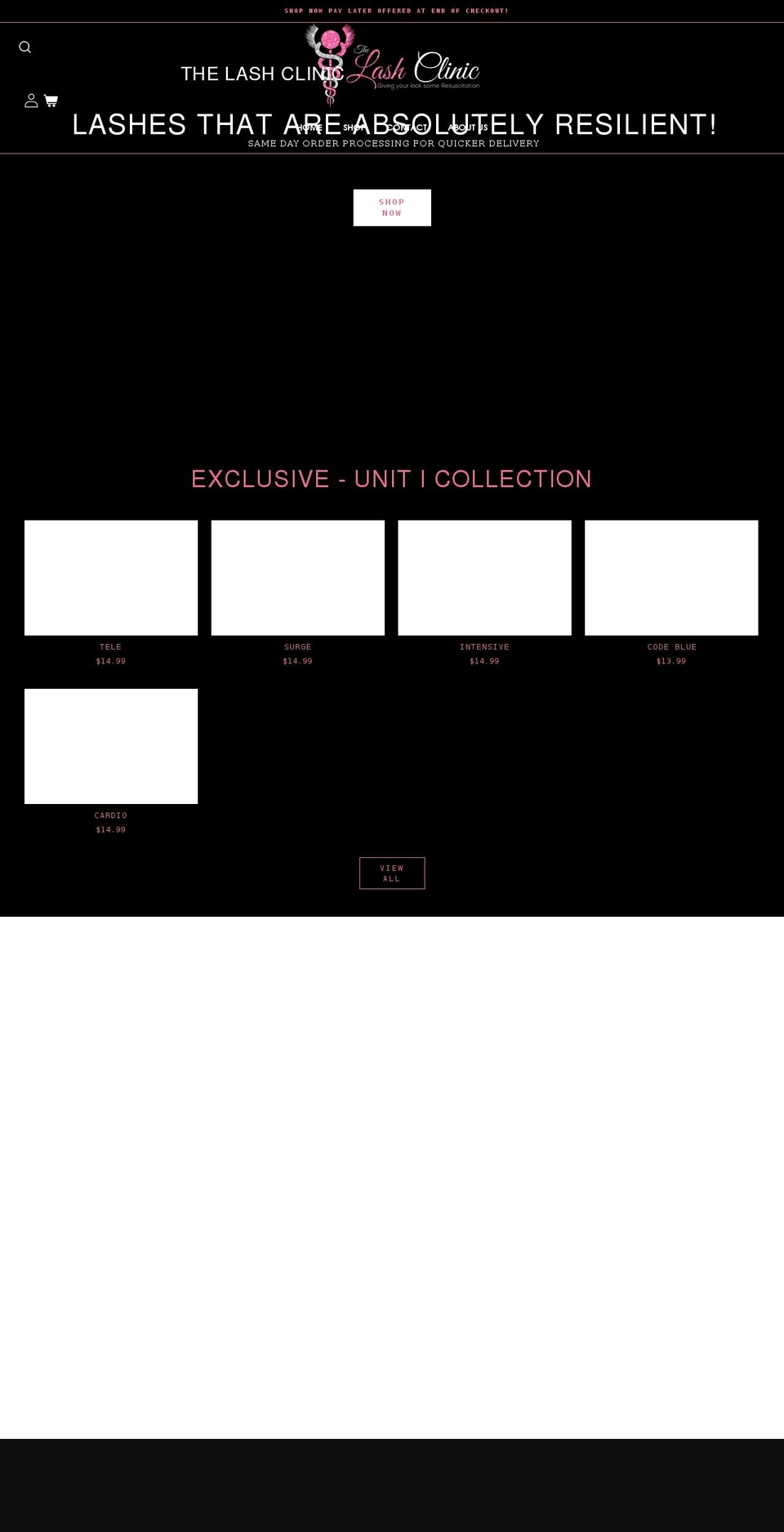 thelashclinic.net shopify website screenshot
