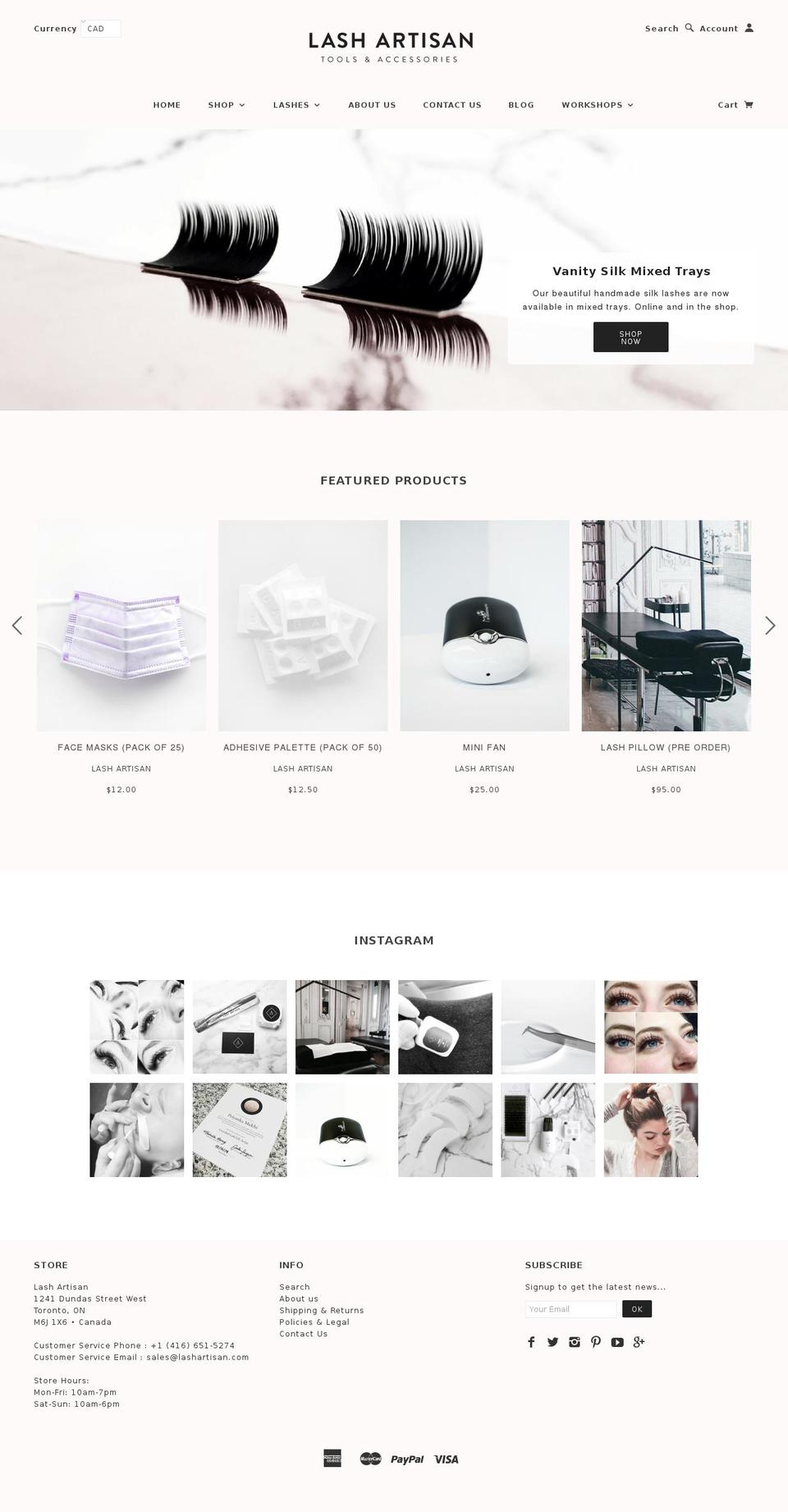 thelashcure.com shopify website screenshot