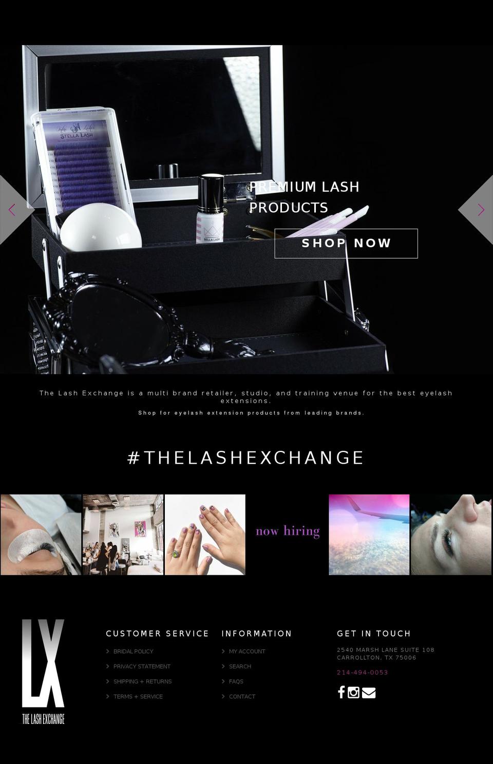 thelashexchange.com shopify website screenshot