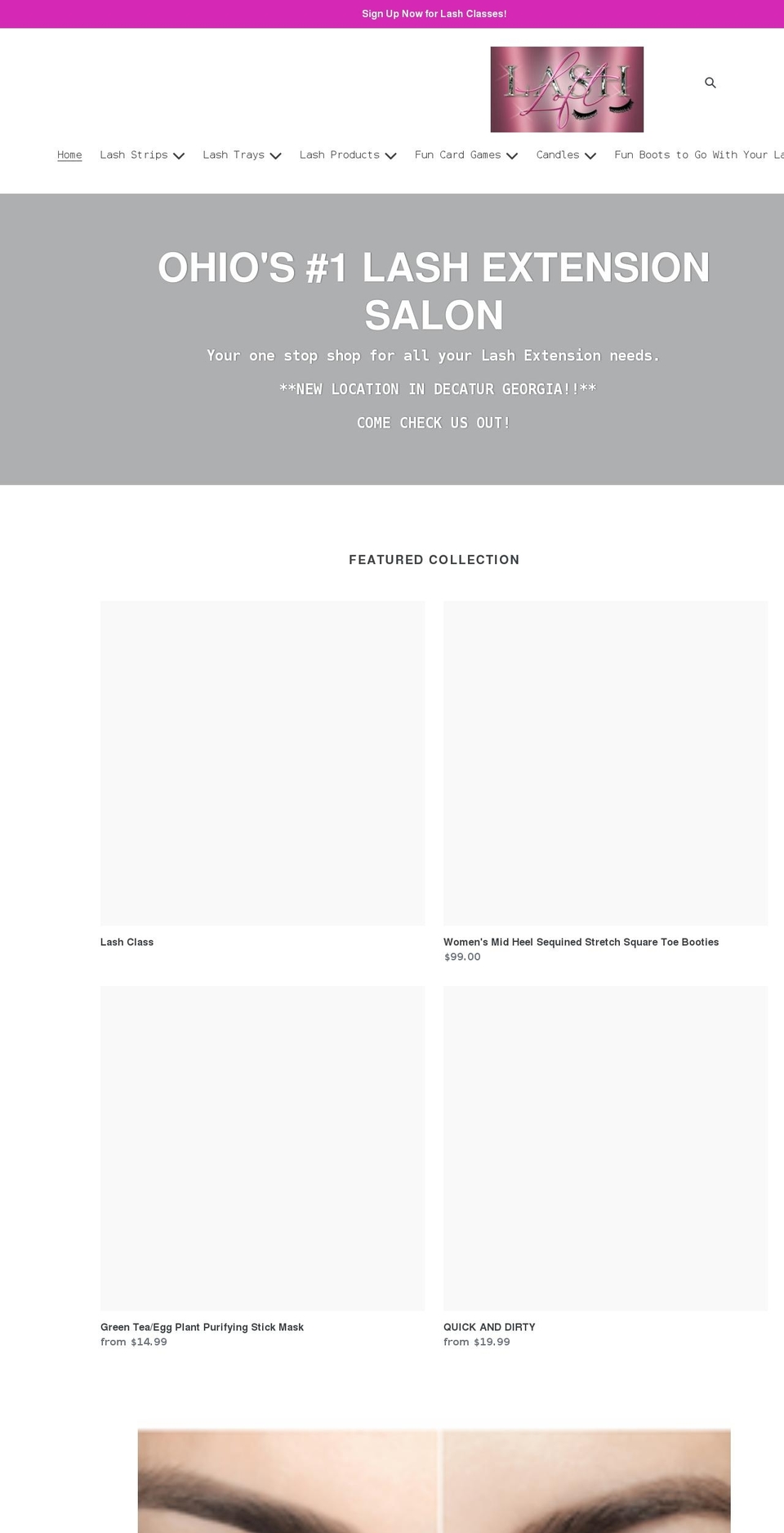 thelashloftoh.com shopify website screenshot