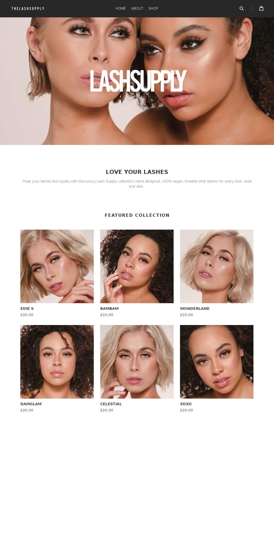 thelashsupply.com — Shopify storefront screenshot