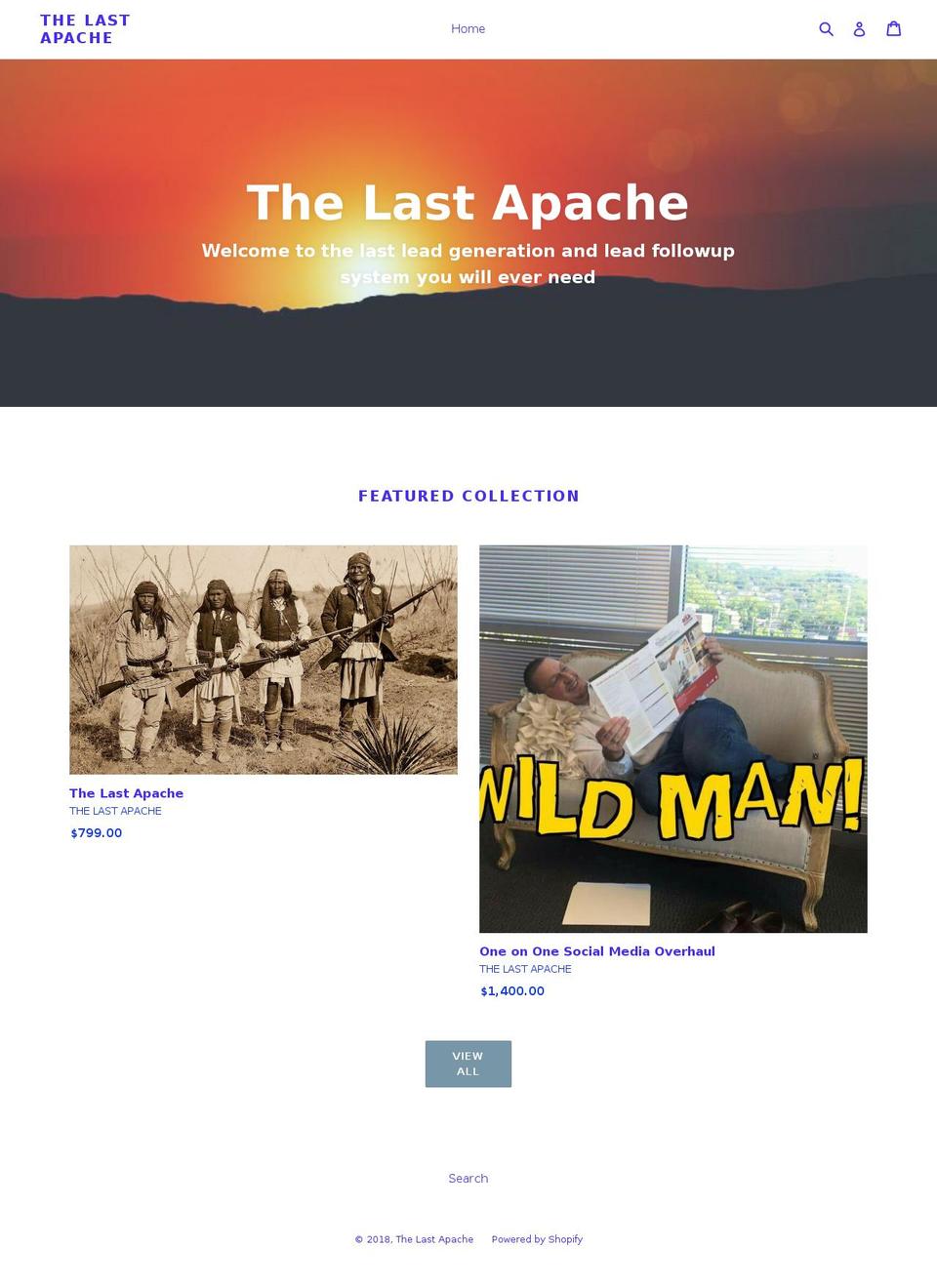 thelastapache.com — Shopify storefront screenshot