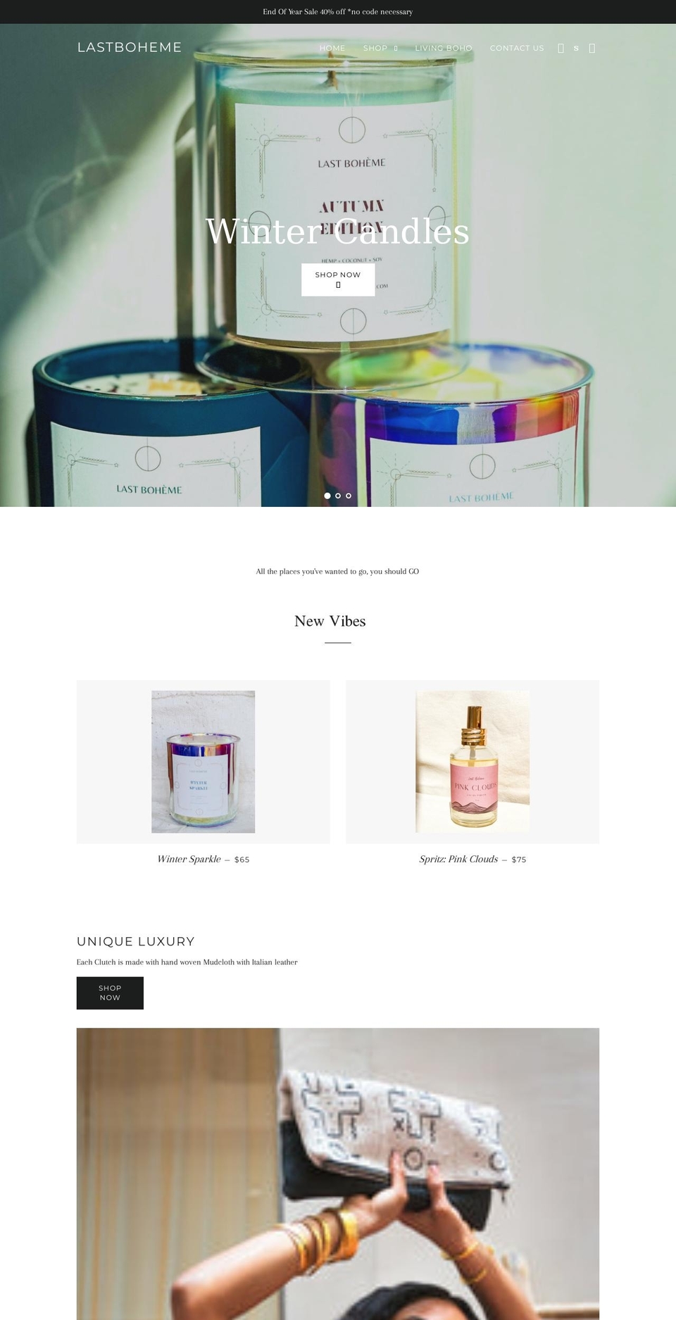 thelastboheme.com shopify website screenshot