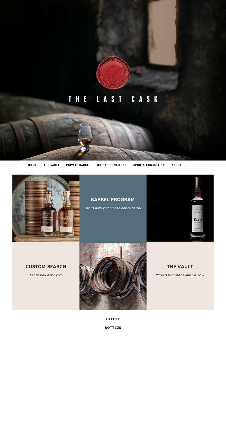 The Last Drop Shopify theme site example thelastcask.com
