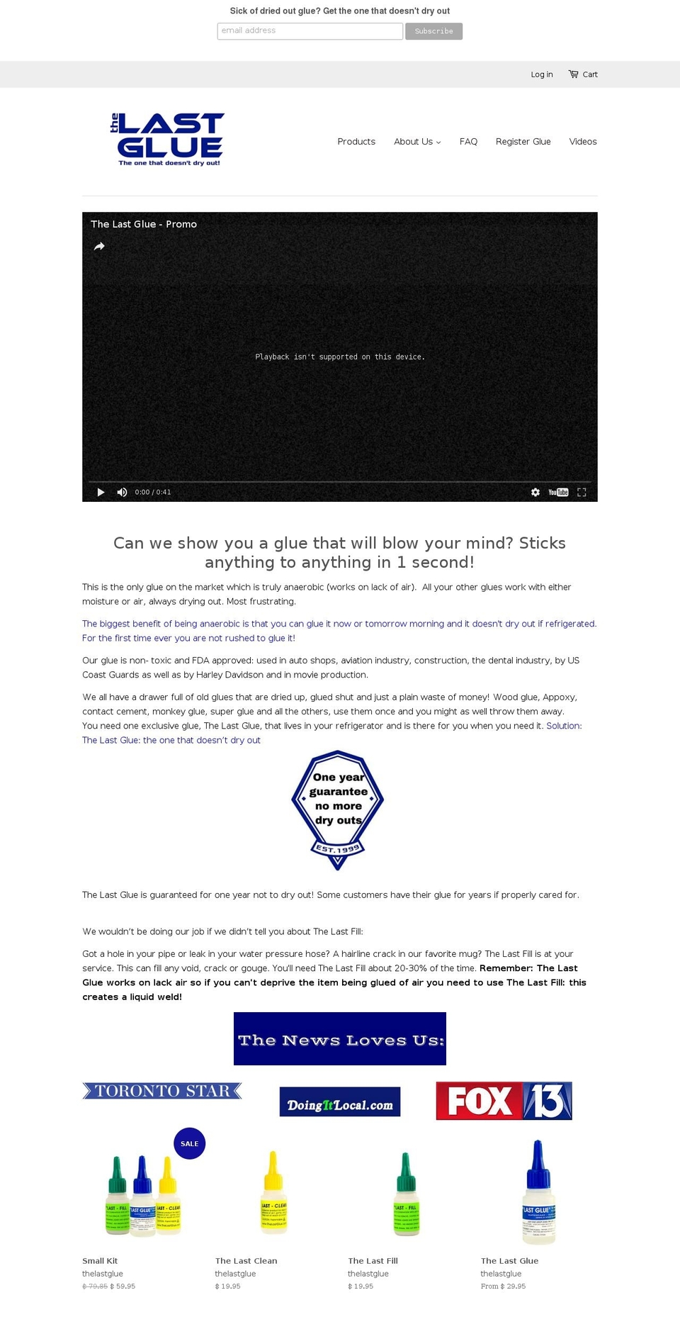 thelastglue.com shopify website screenshot