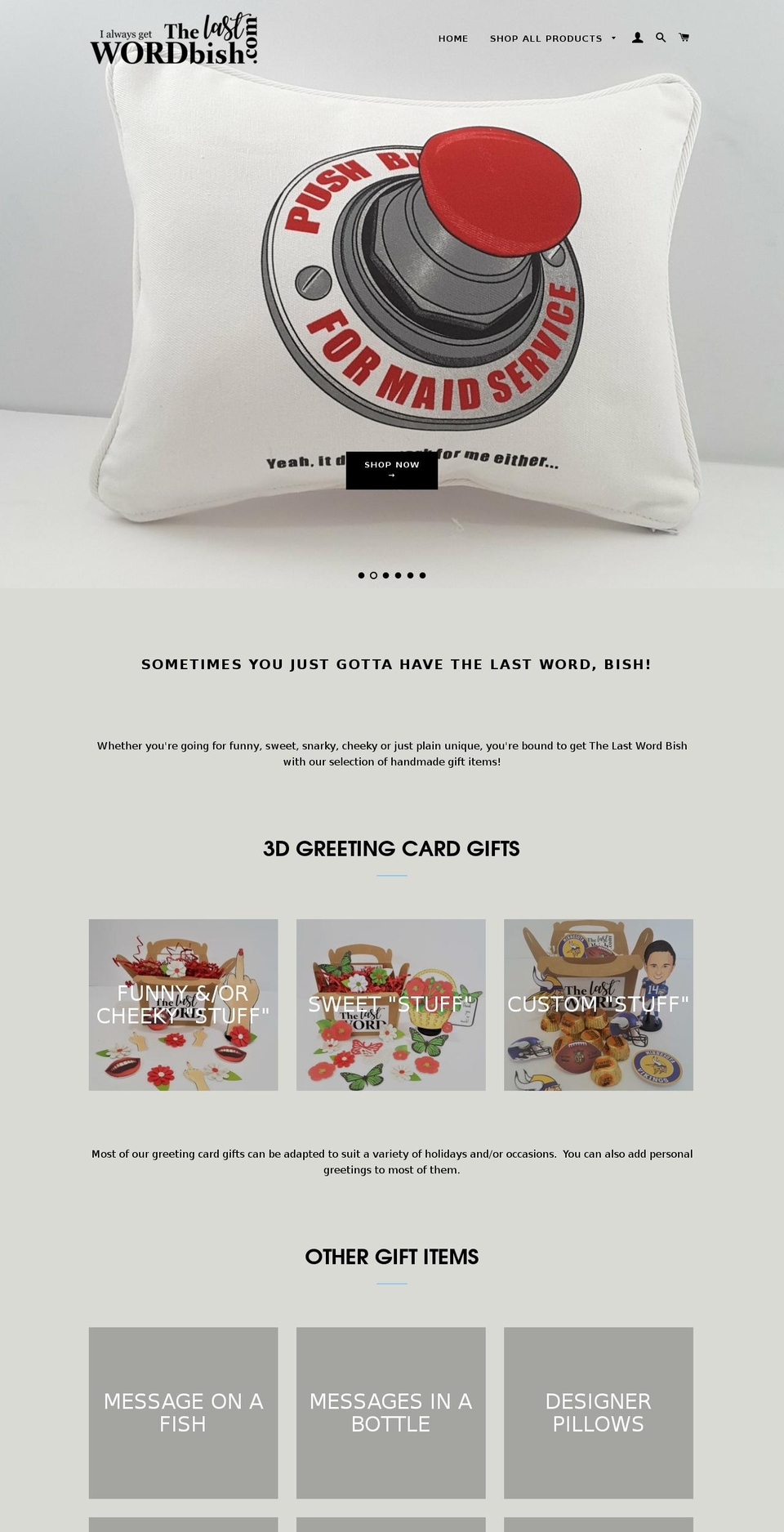 thelastwordbish.com — Shopify storefront screenshot