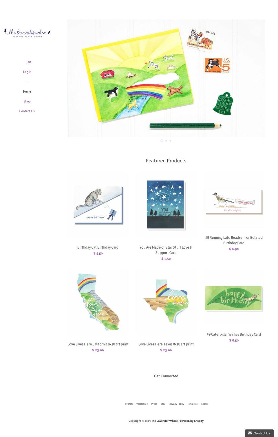 thelavenderwhim.com shopify website screenshot