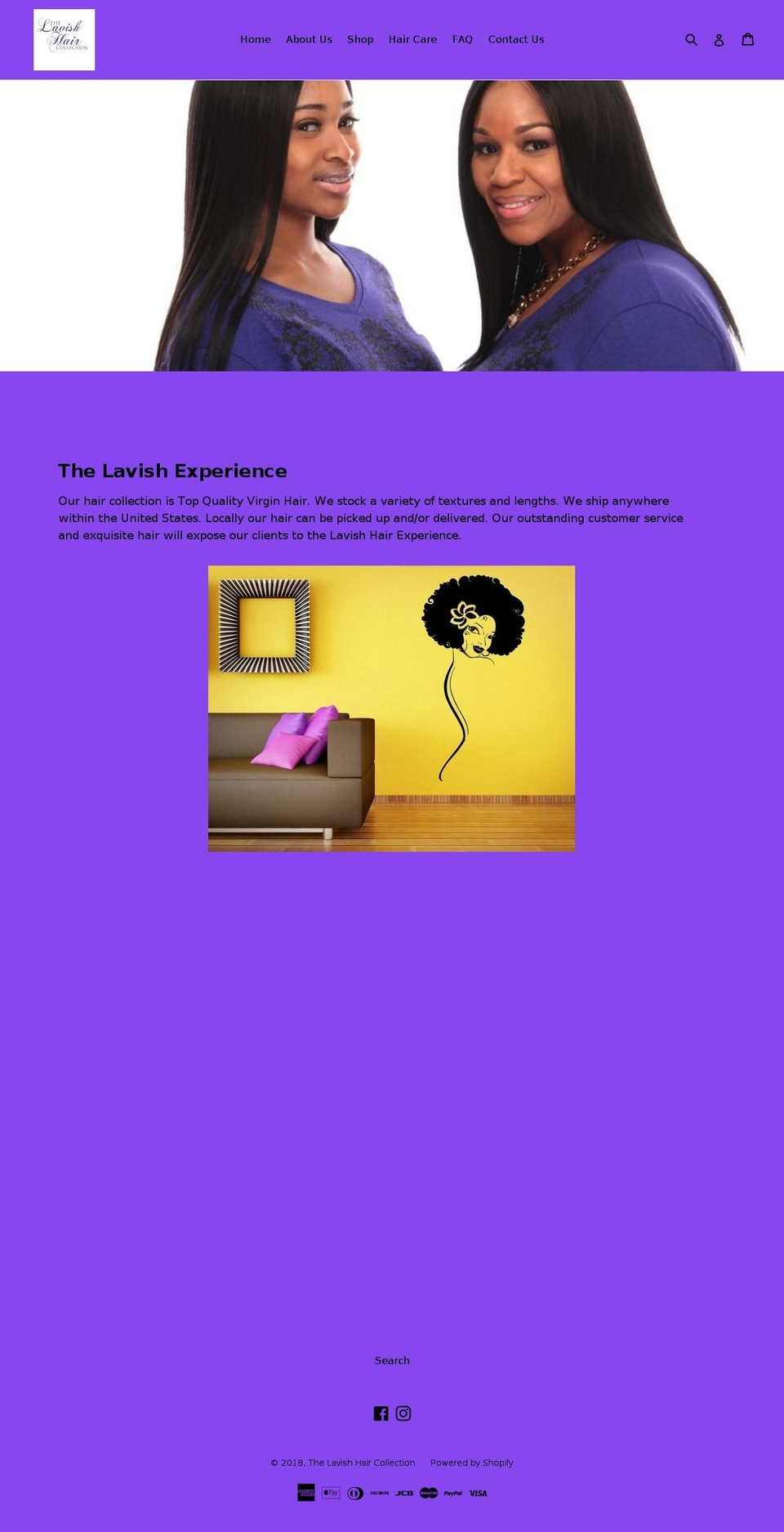 thelavishhaircollection.com — Shopify storefront screenshot
