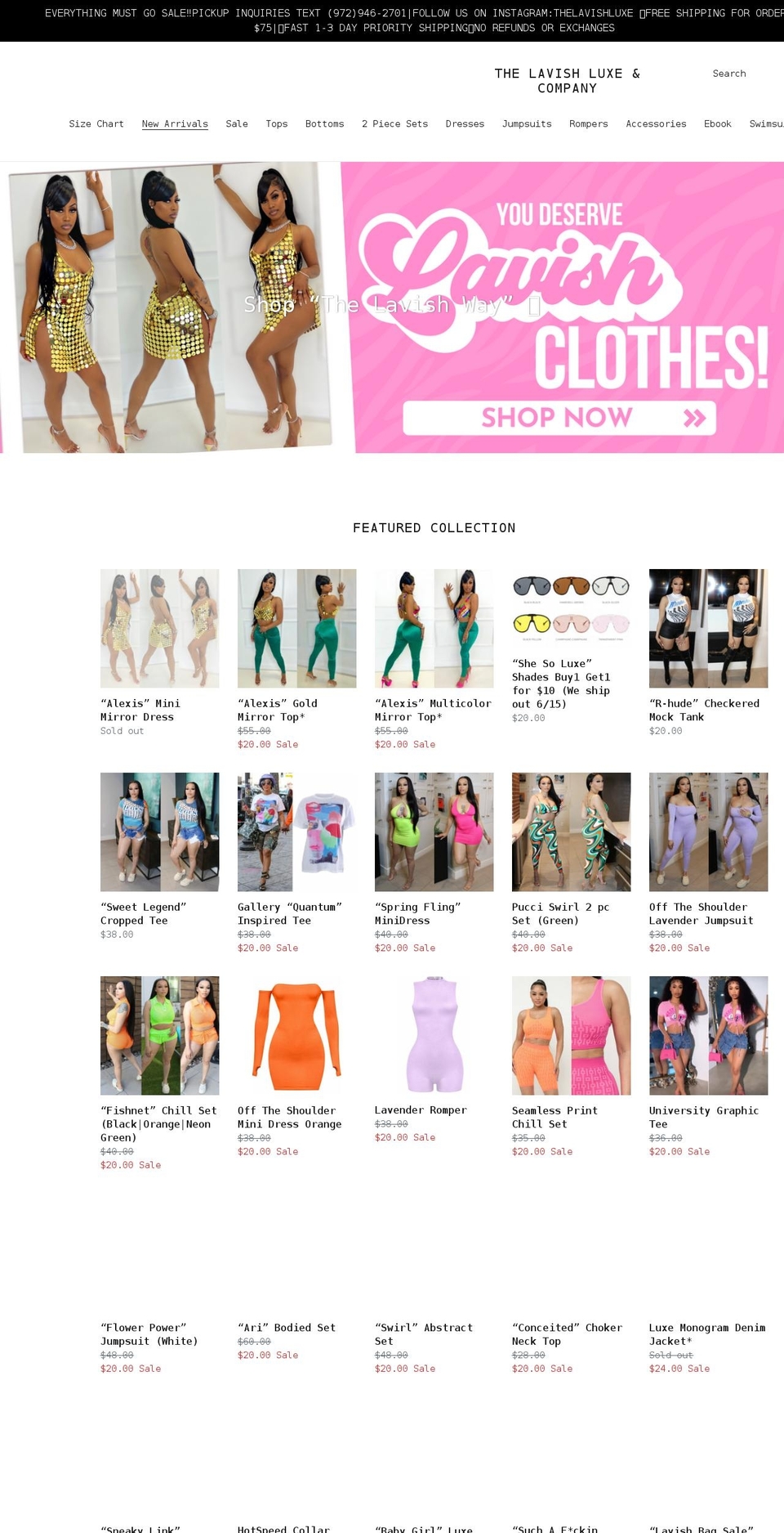 thelavishluxeandco.com shopify website screenshot