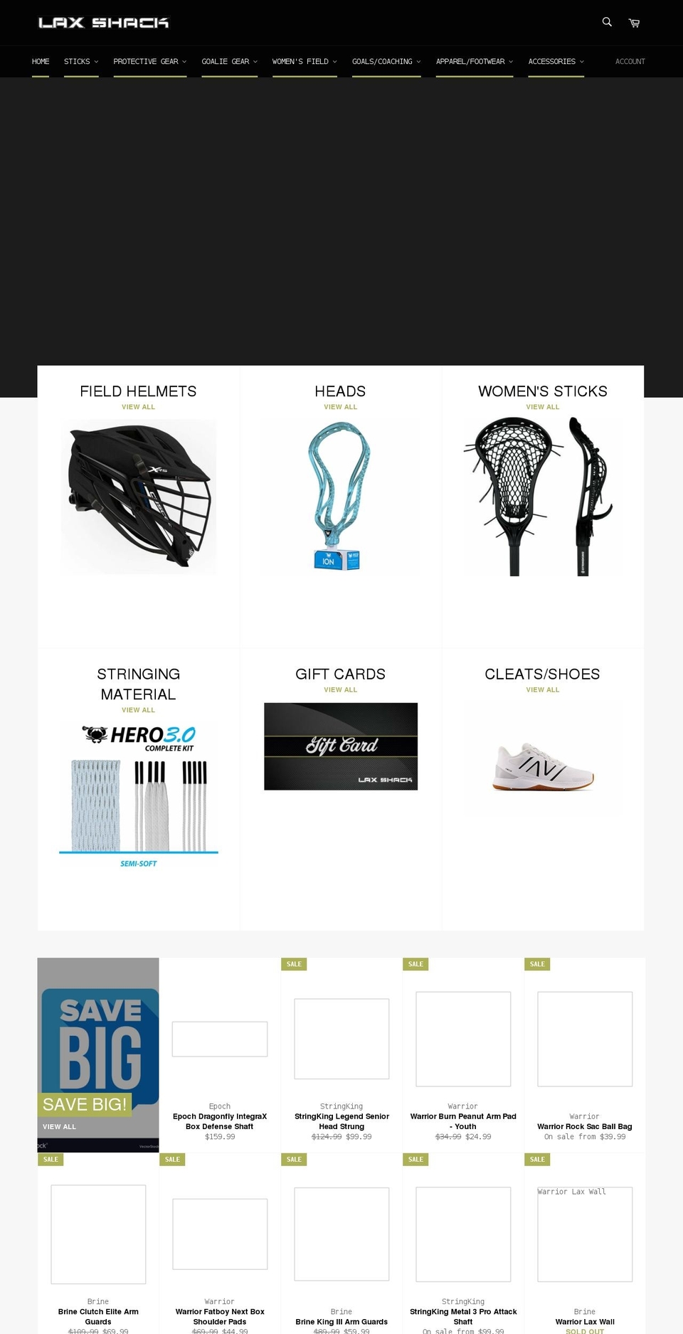 thelaxshack.com shopify website screenshot