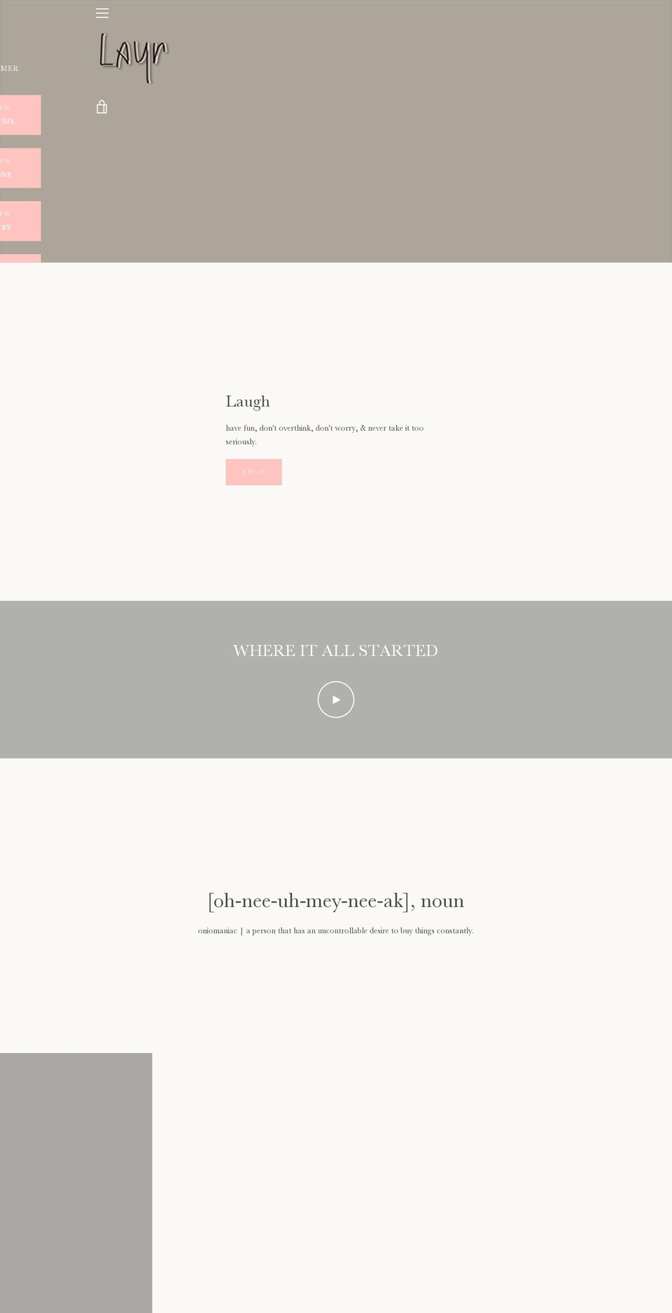 thelayr.com shopify website screenshot
