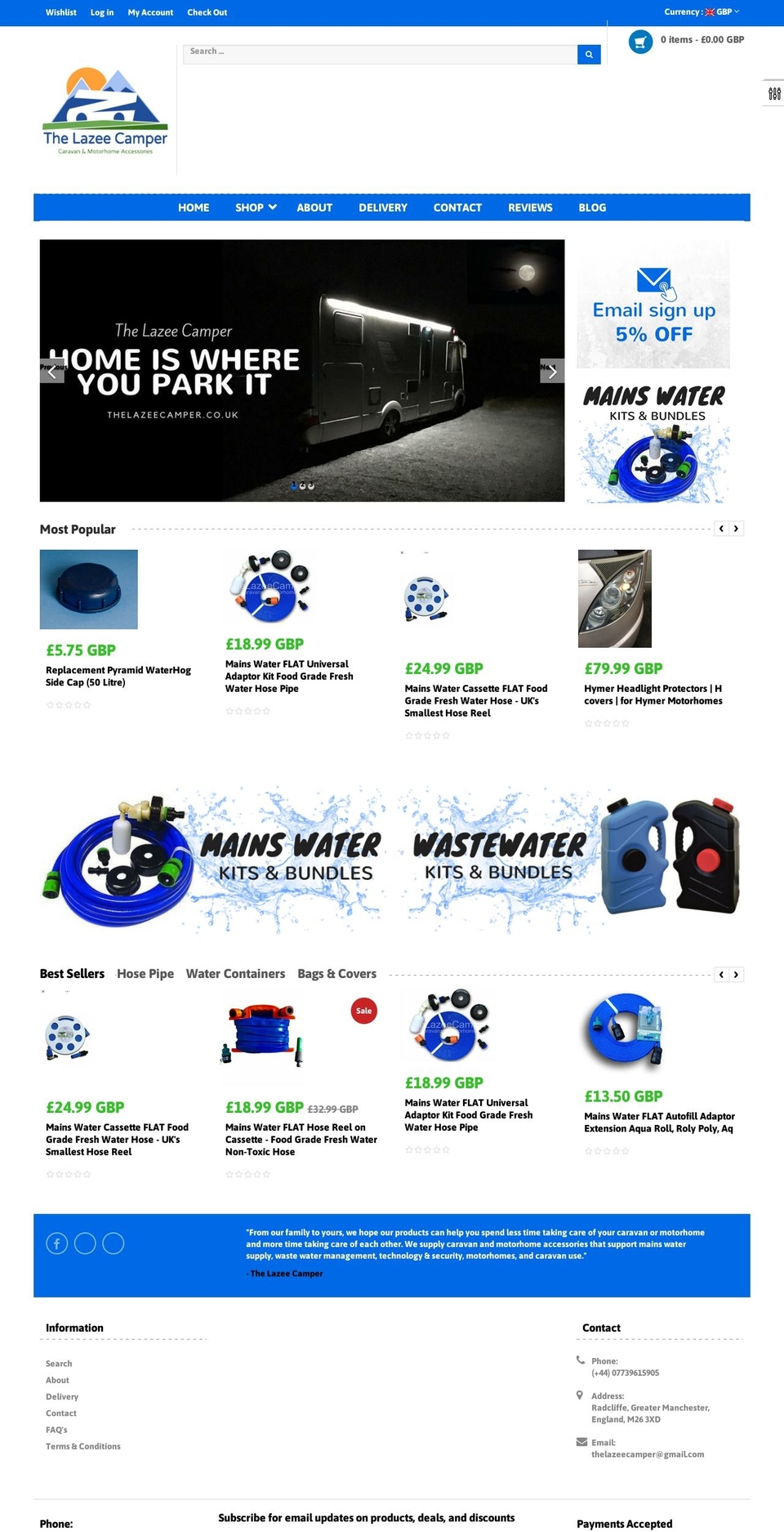 thelazeecamper.co.uk shopify website screenshot