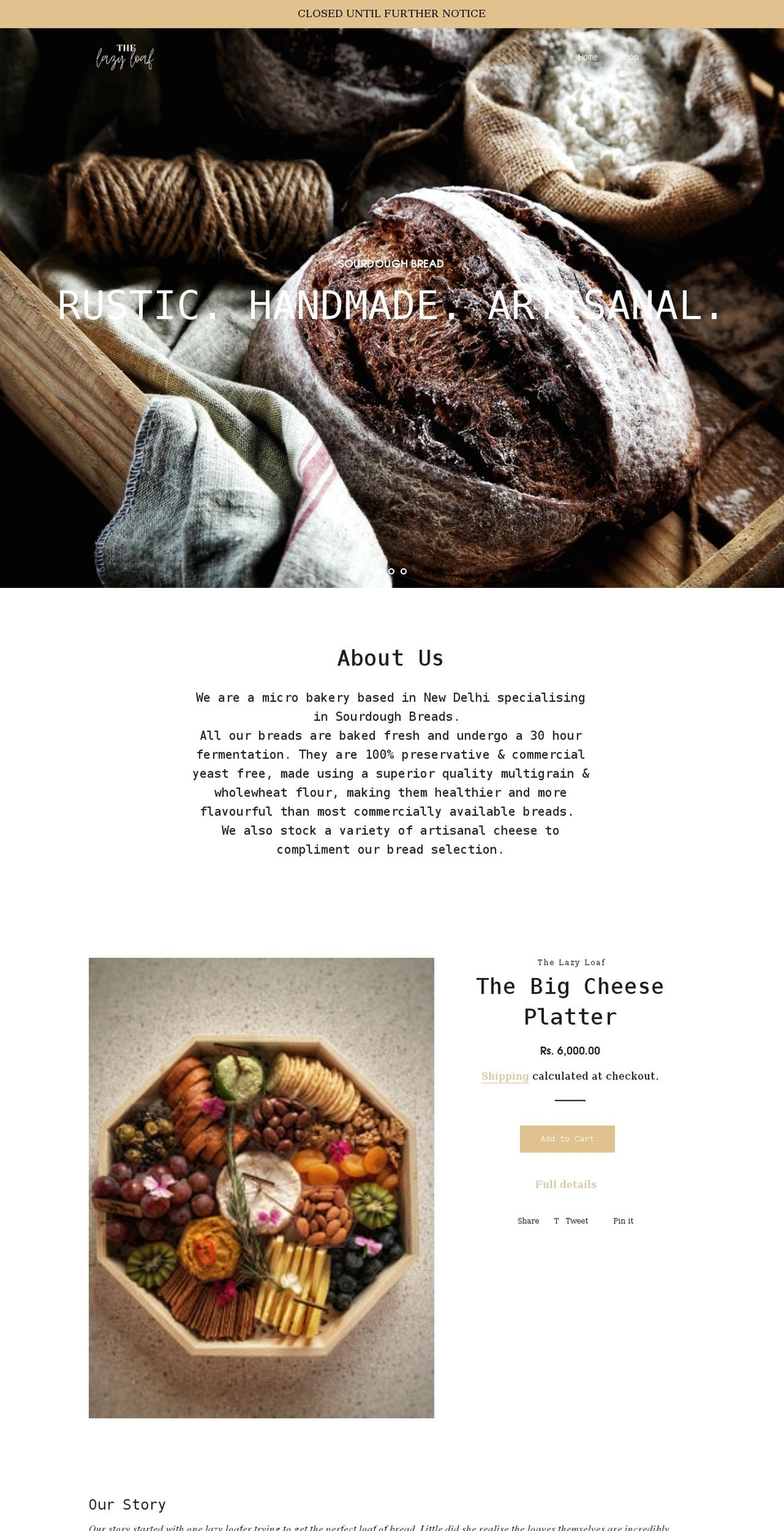 thelazyloaf.in shopify website screenshot