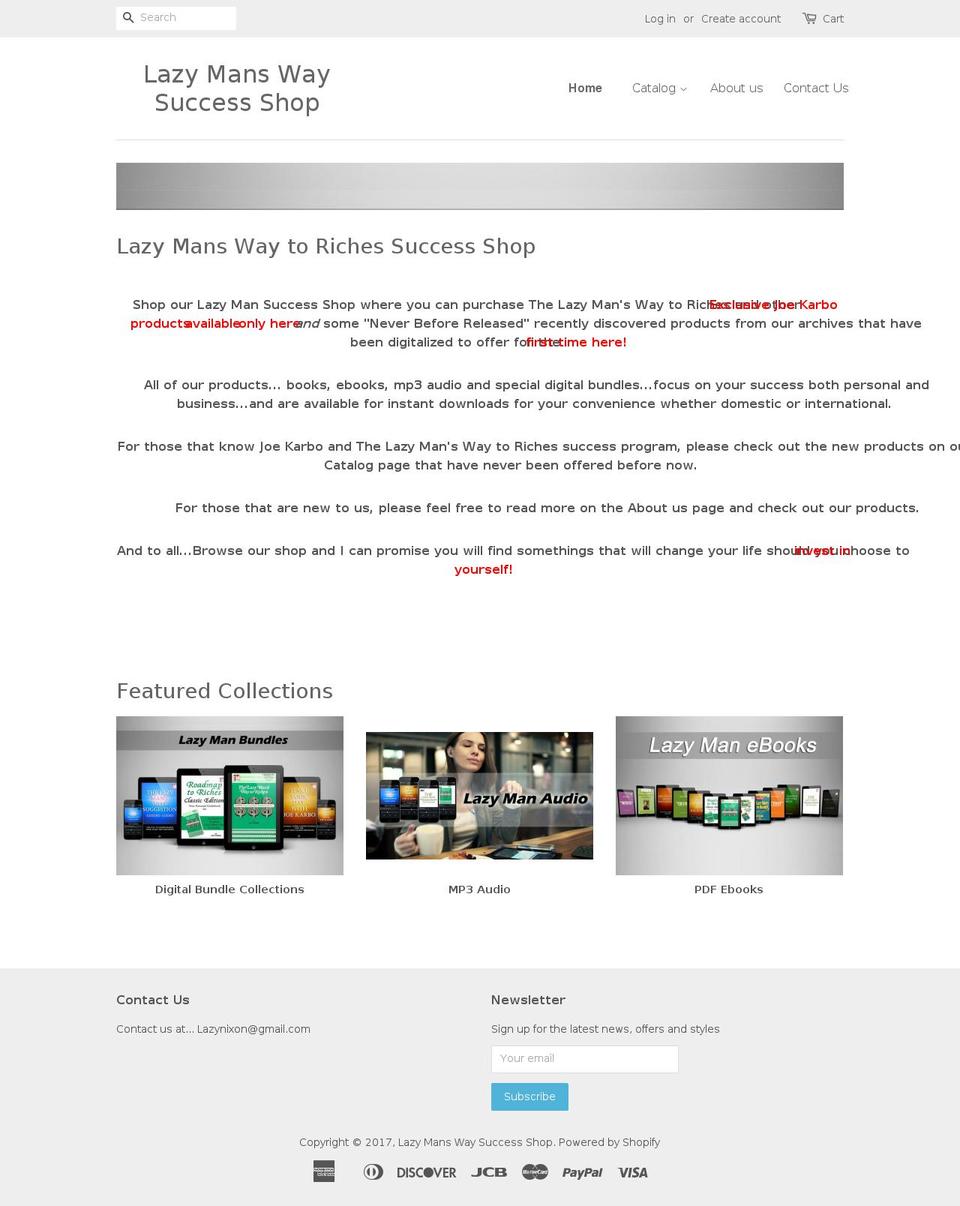 thelazymansway.com shopify website screenshot