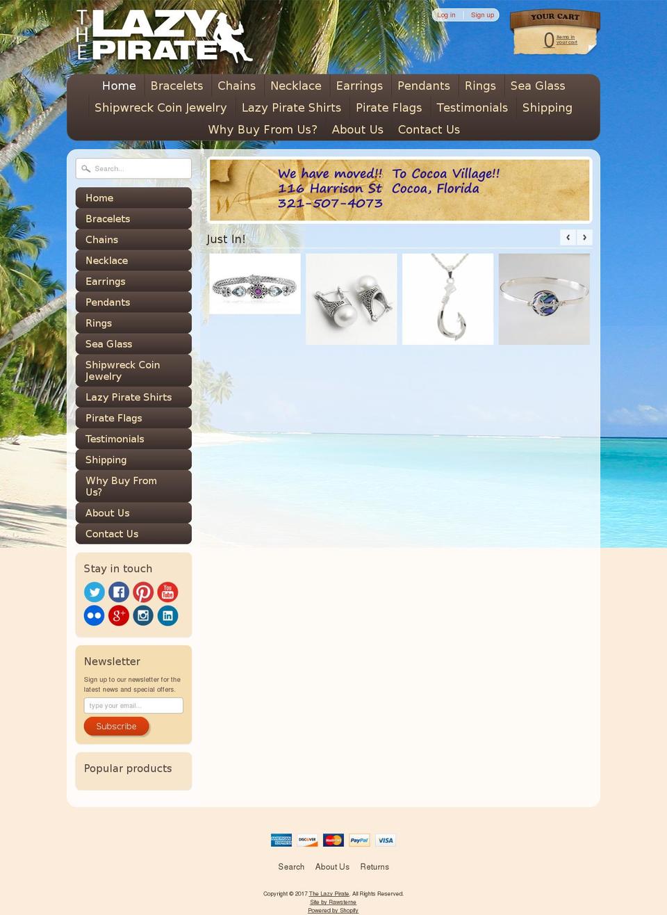 thelazypiratestore.com shopify website screenshot