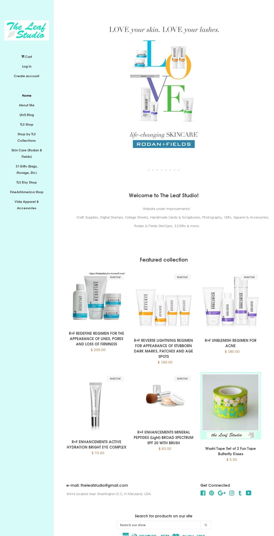 theleafstudio.com — Shopify storefront screenshot
