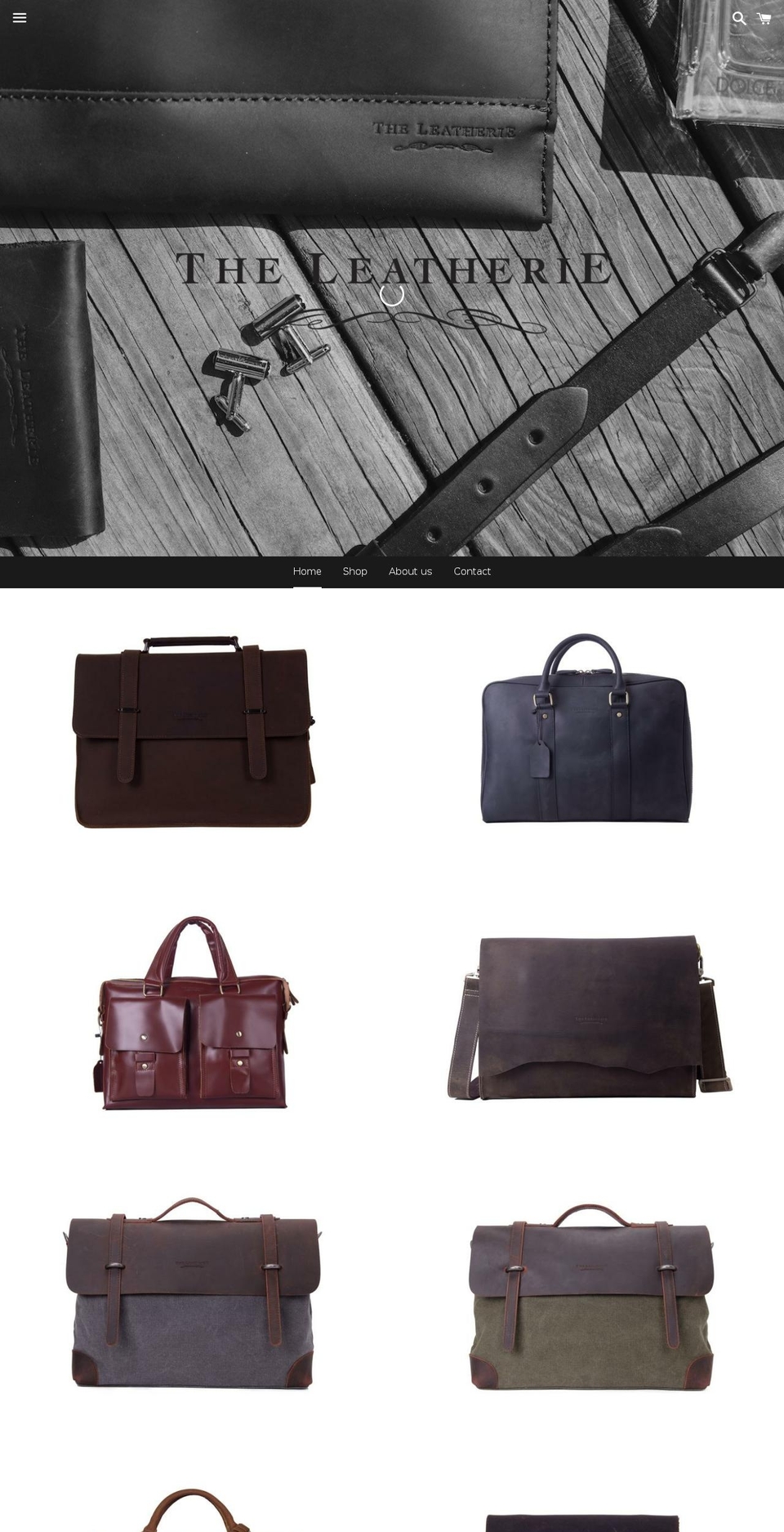 theleatherie.com shopify website screenshot