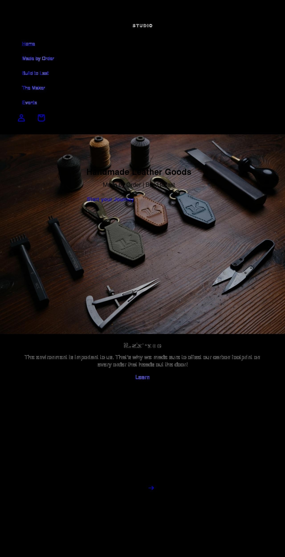 theleatherk.com shopify website screenshot