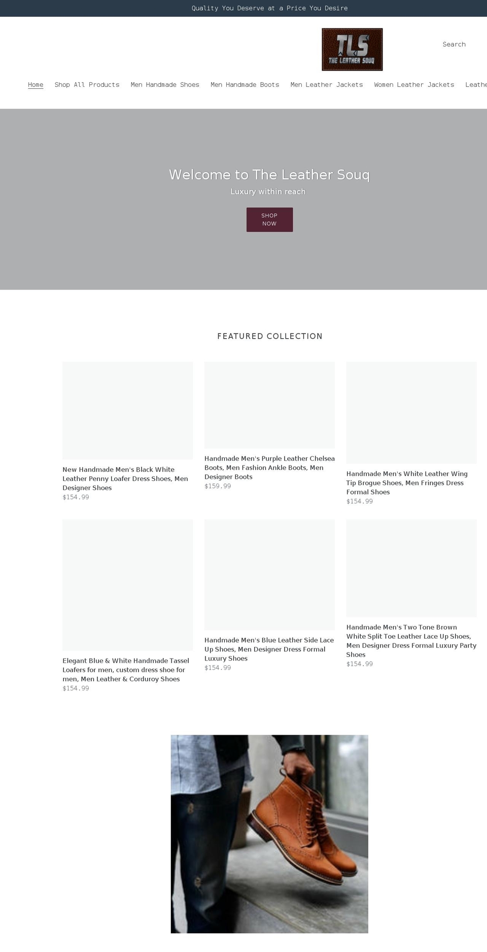 theleathersouq.com shopify website screenshot
