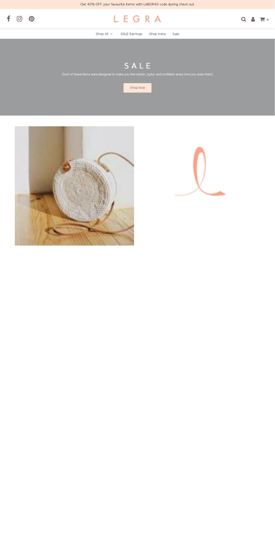 thelegra.com — Shopify storefront screenshot