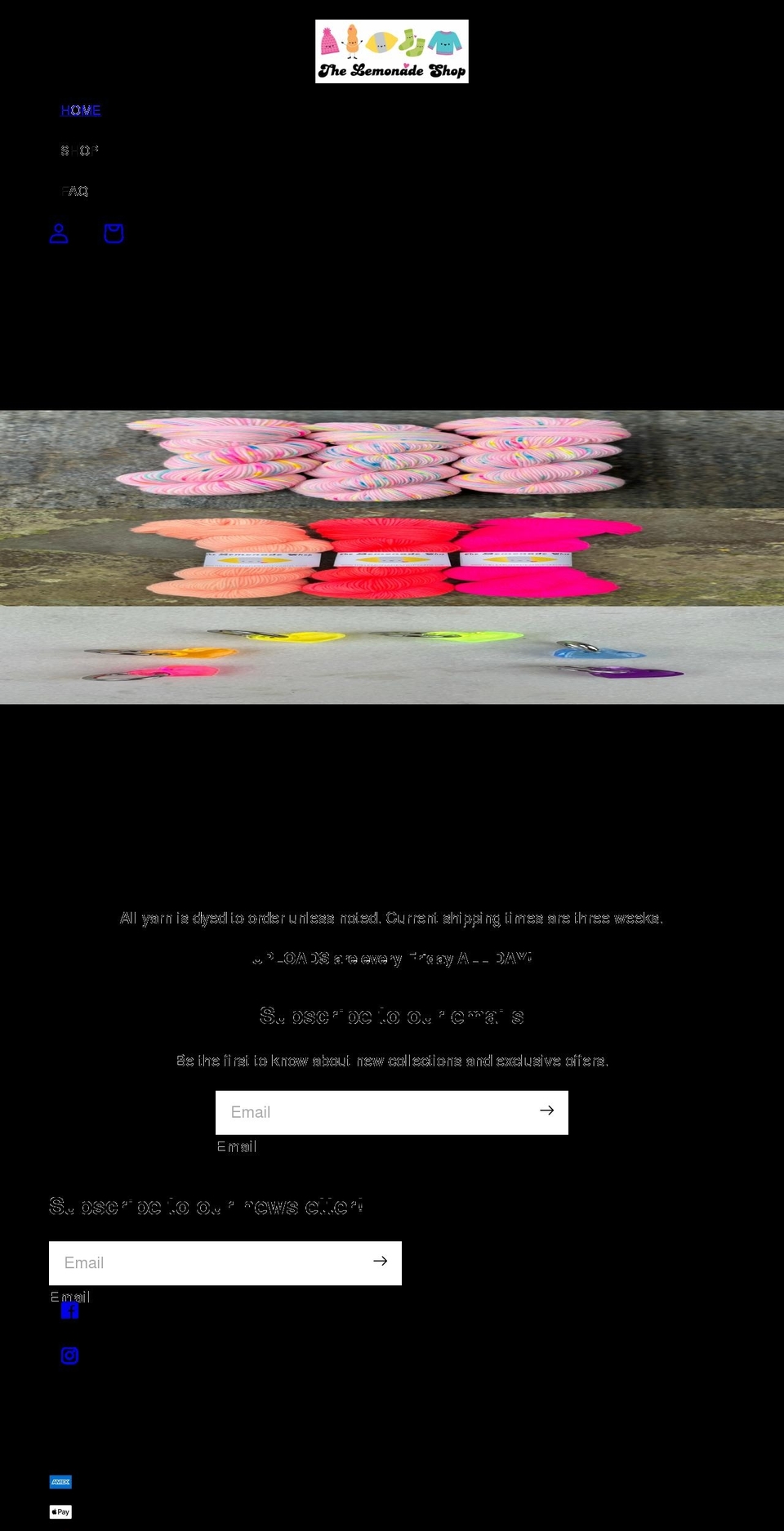 thelemonadeshopyarns.com shopify website screenshot