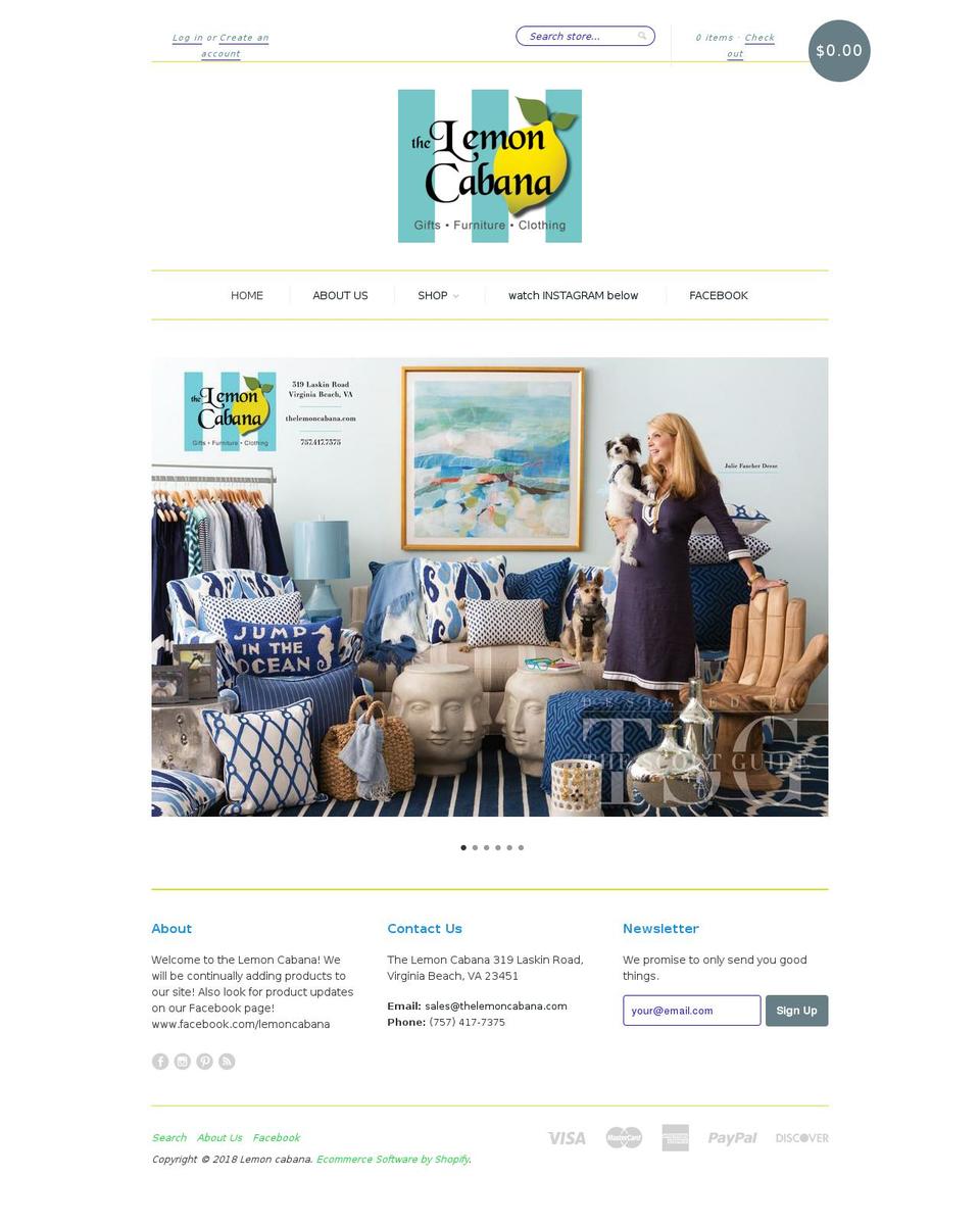 thelemoncabana.net shopify website screenshot